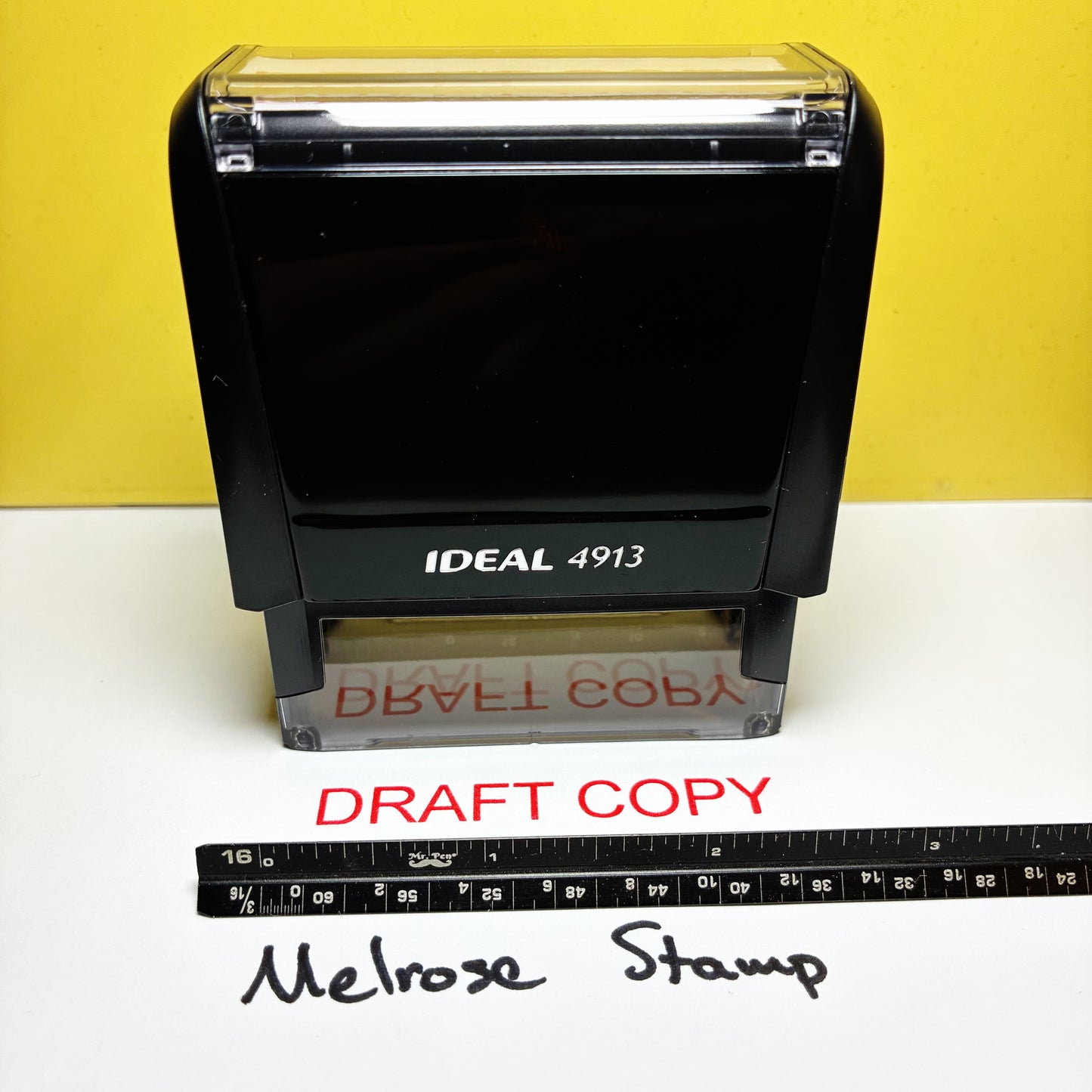 Draft Copy Rubber Stamp Red Ink Self Inking Ideal 4913