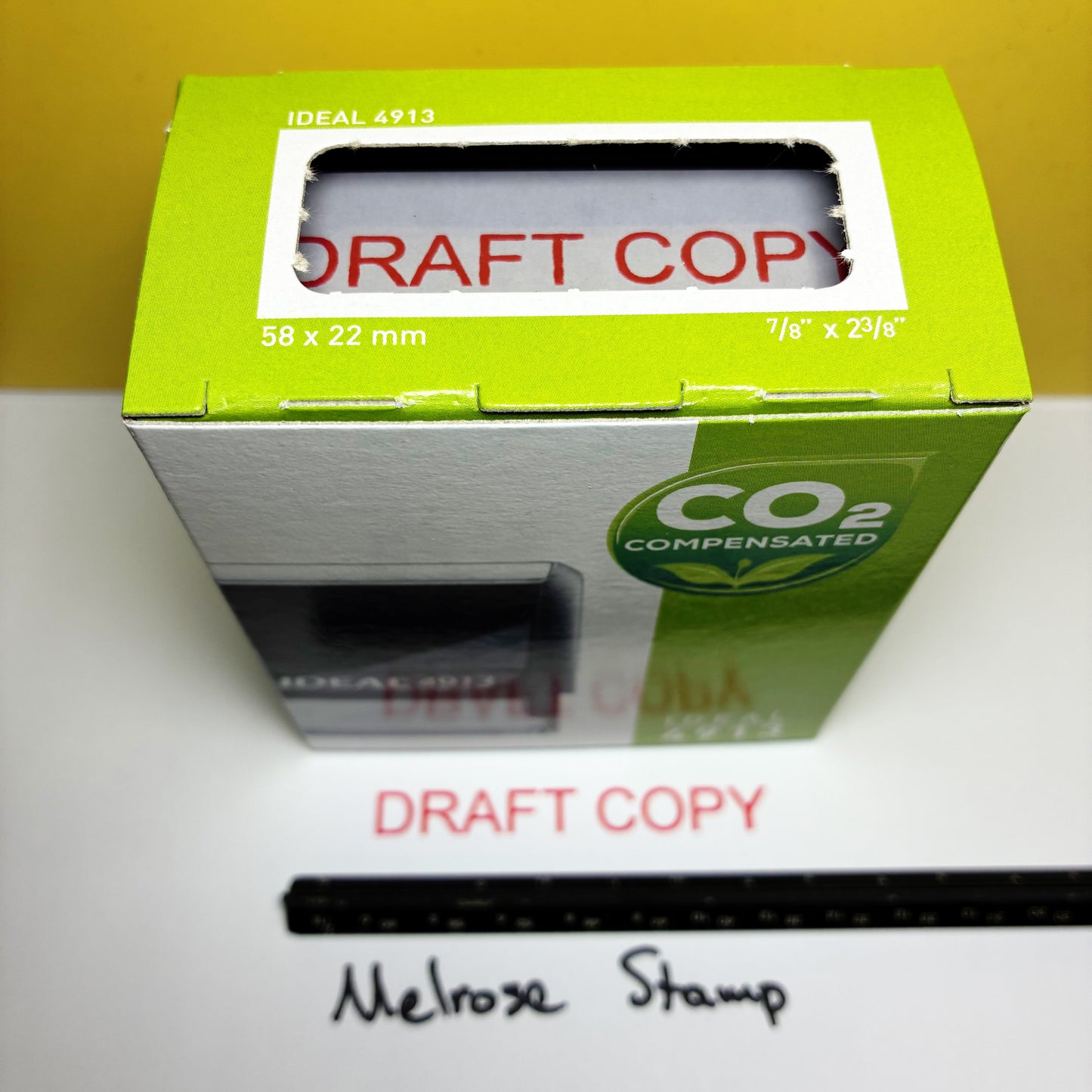 Draft Copy Rubber Stamp Red Ink Self Inking Ideal 4913