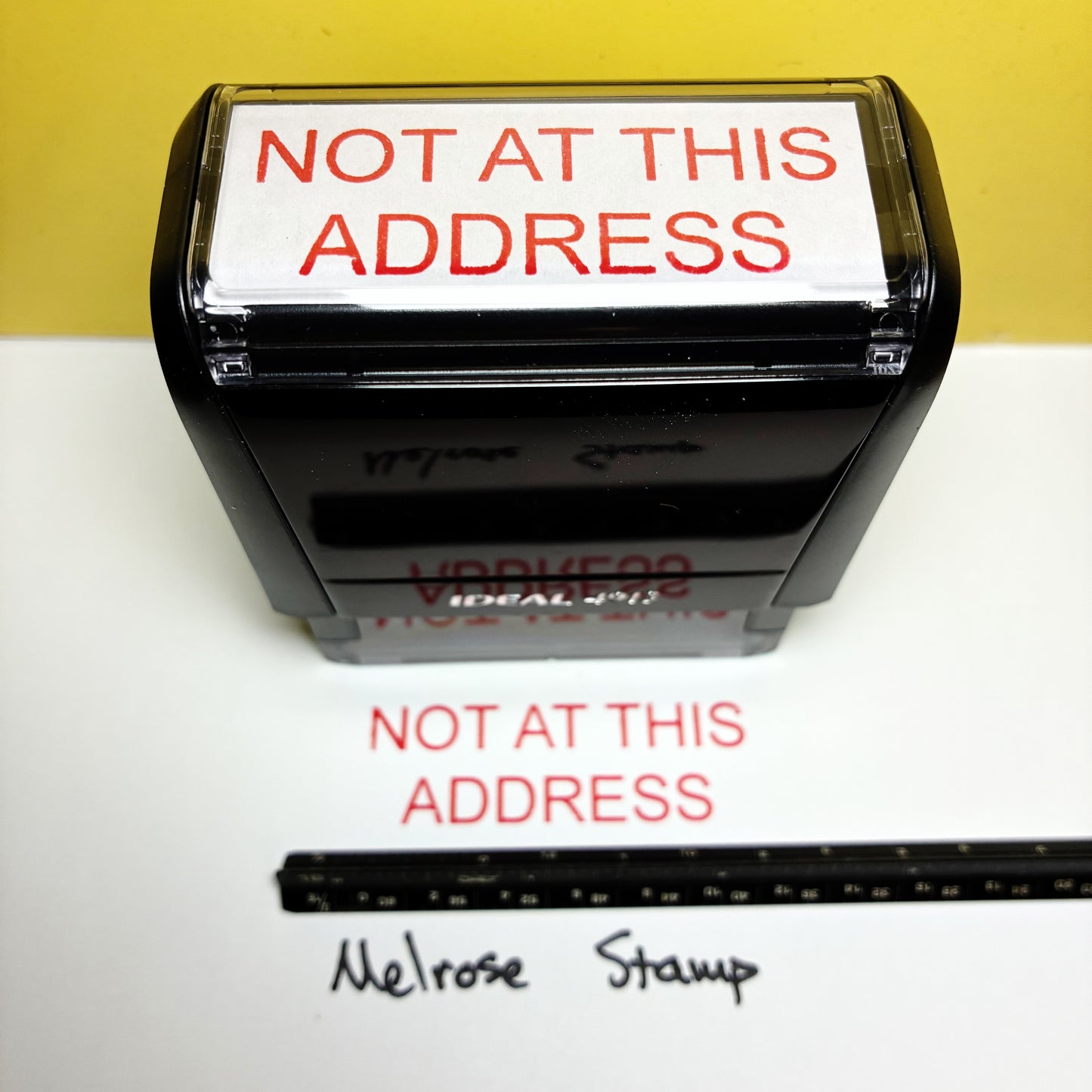 Not At This Address Rubber Stamp Red Ink Self Inking Ideal 4913