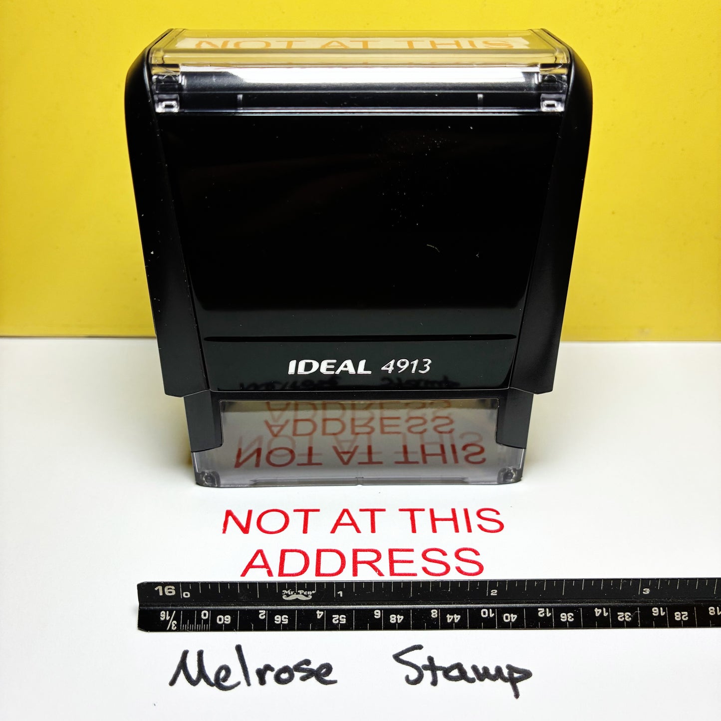 Not At This Address Rubber Stamp Red Ink Self Inking Ideal 4913