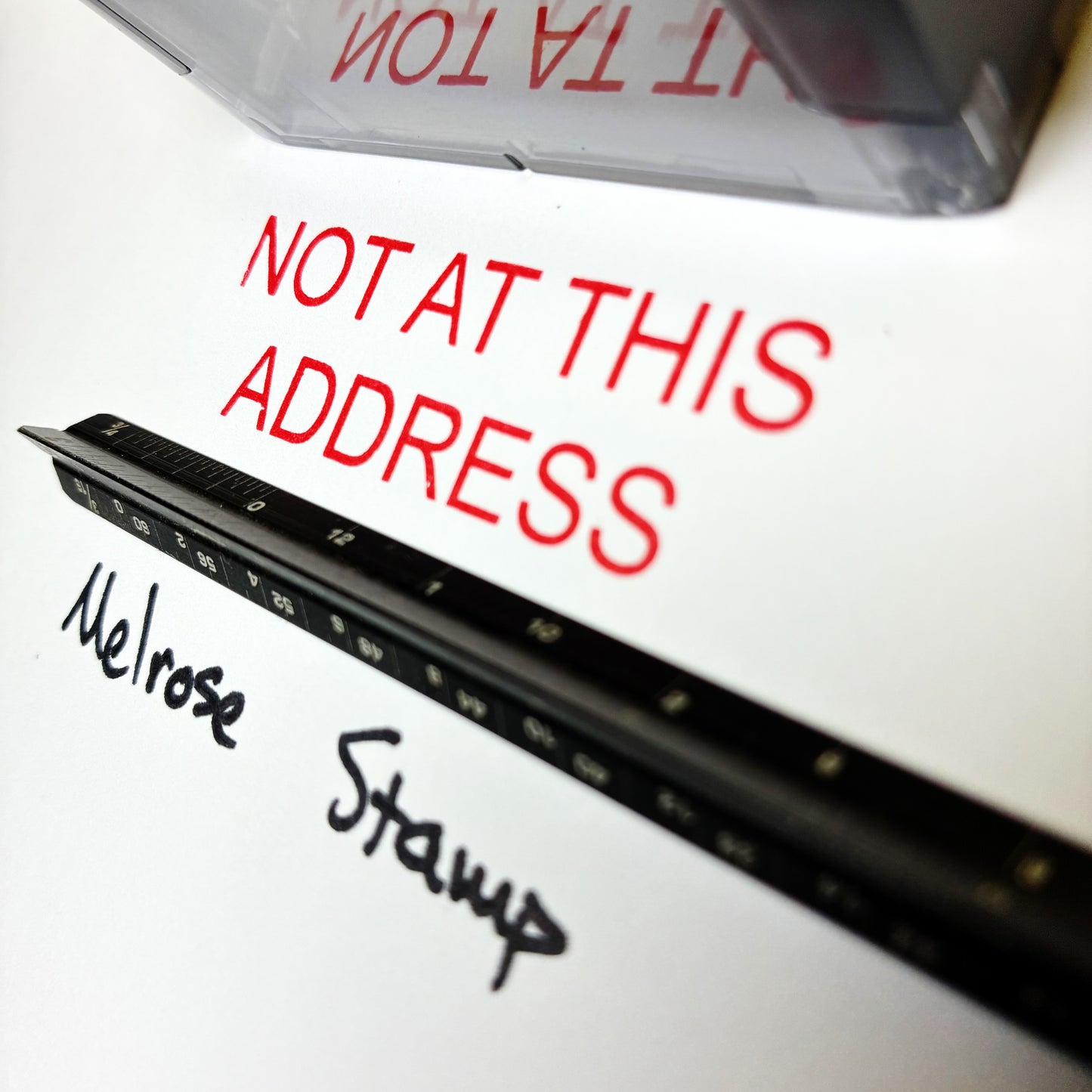 Not At This Address Rubber Stamp Red Ink Self Inking Ideal 4913