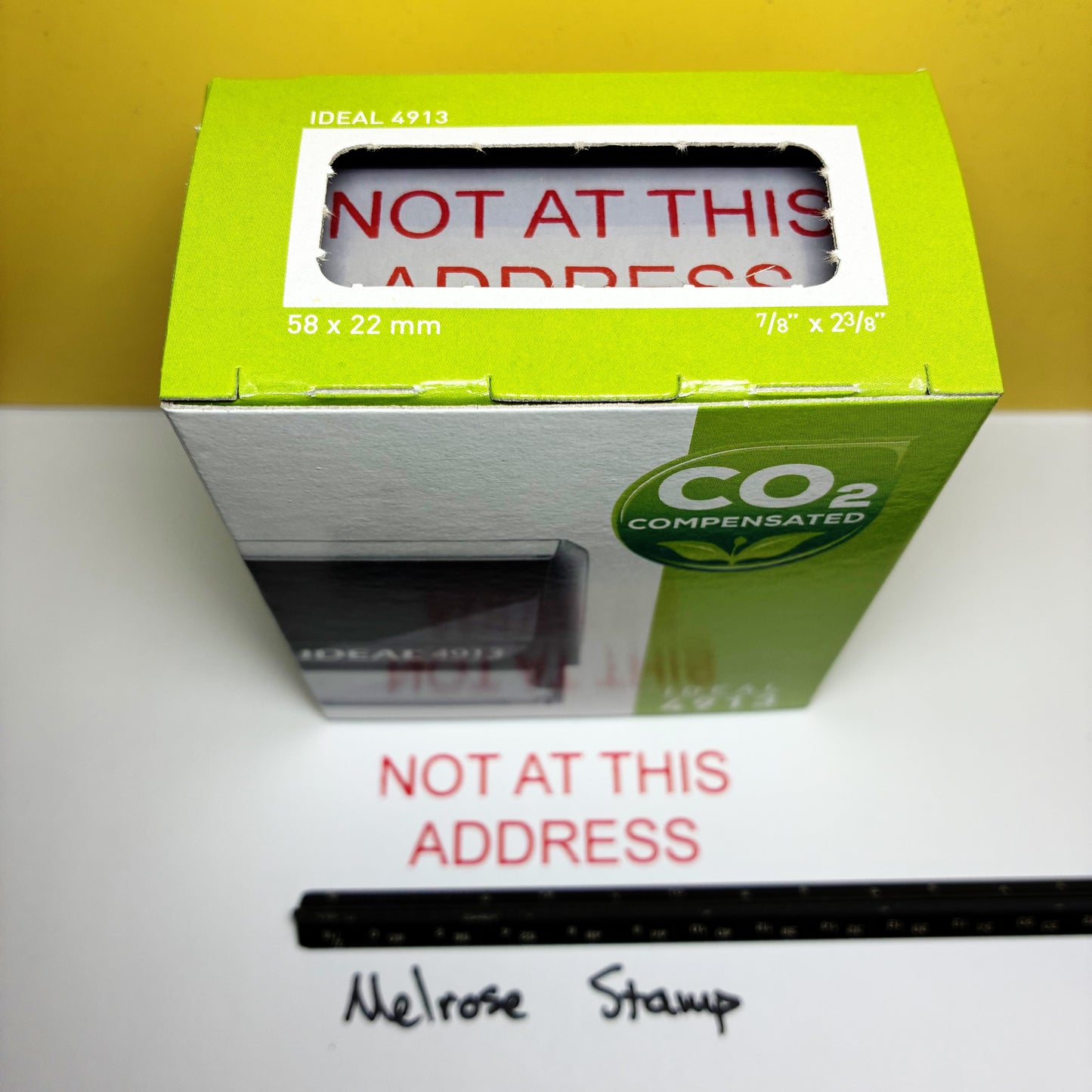Not At This Address Rubber Stamp Red Ink Self Inking Ideal 4913