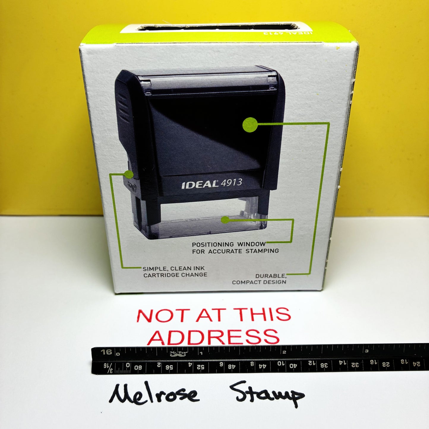 Not At This Address Rubber Stamp Red Ink Self Inking Ideal 4913