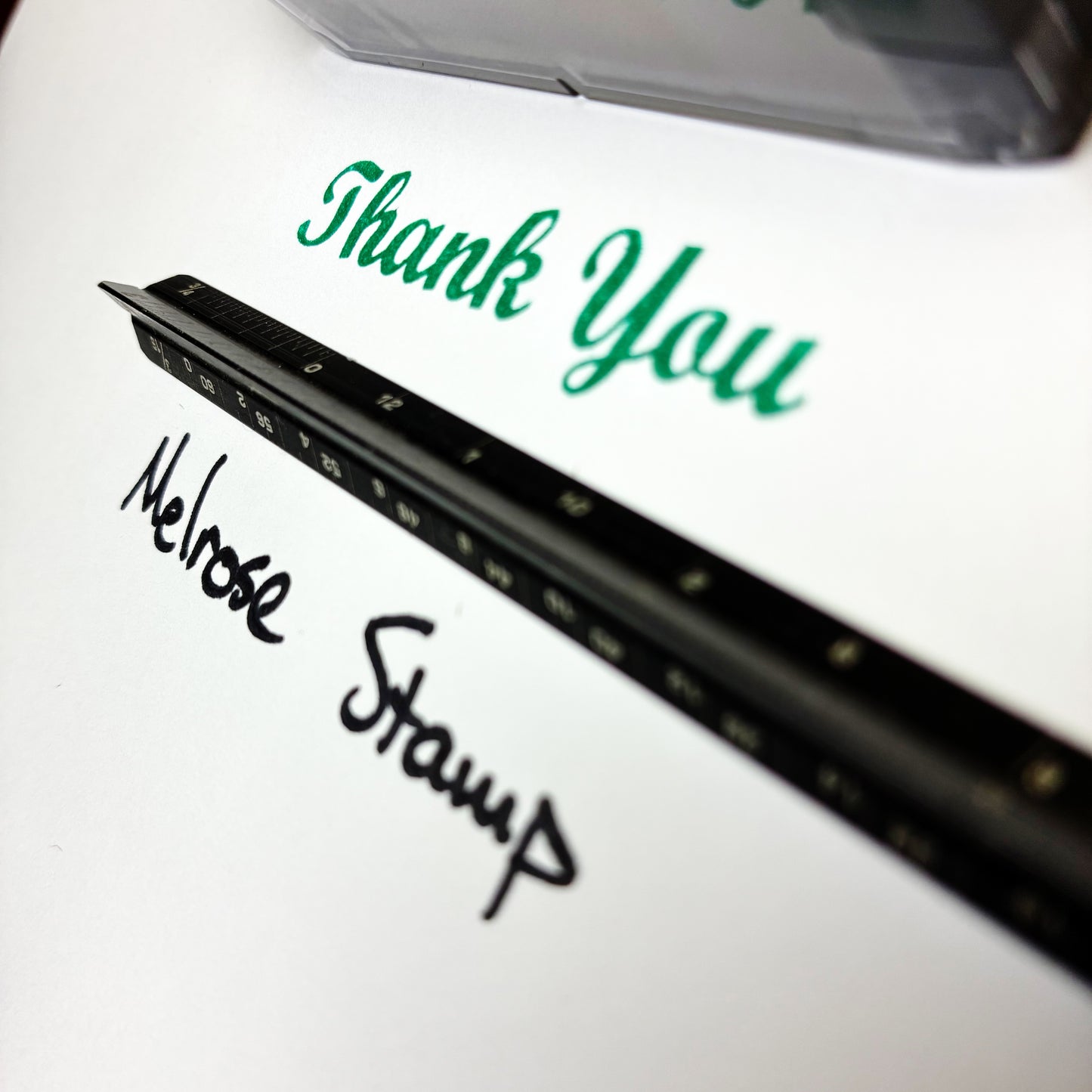 Thank You Rubber Stamp Green Ink Self Inking Ideal 4913
