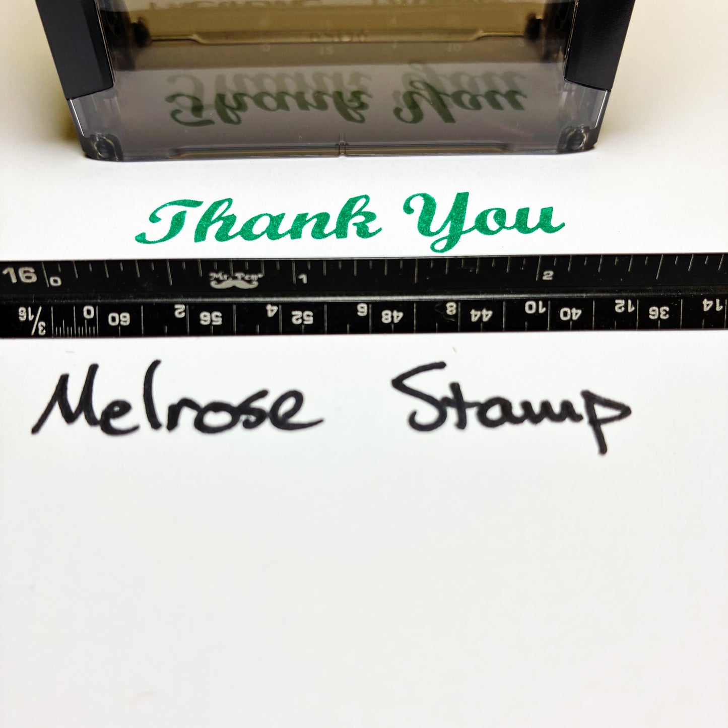 Thank You Rubber Stamp Green Ink Self Inking Ideal 4913