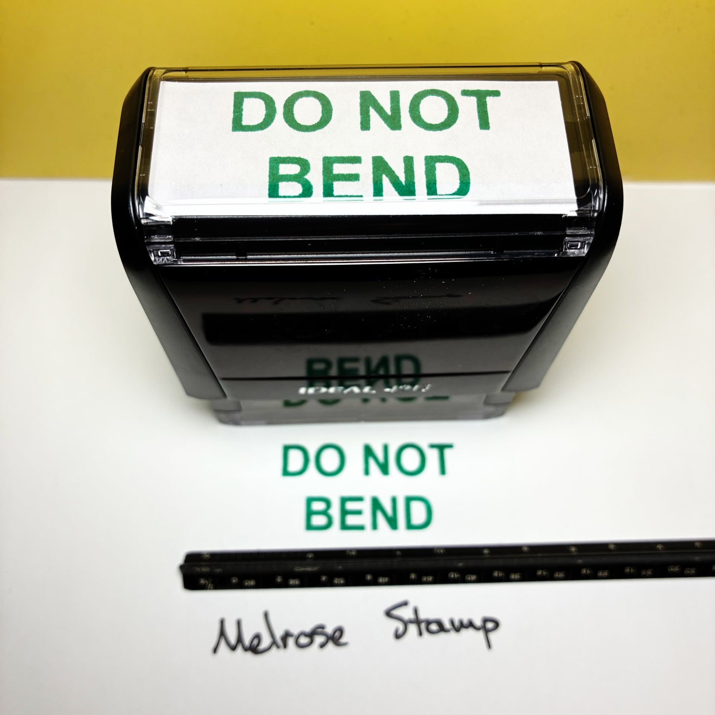 Do Not Bend Rubber Stamp Self Inking Green Ink Ideal 4913