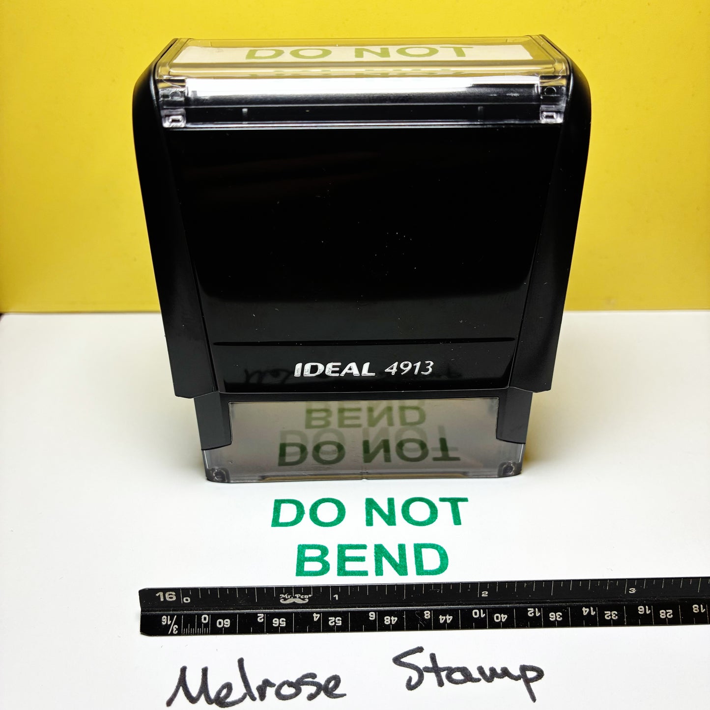 Do Not Bend Rubber Stamp Self Inking Green Ink Ideal 4913