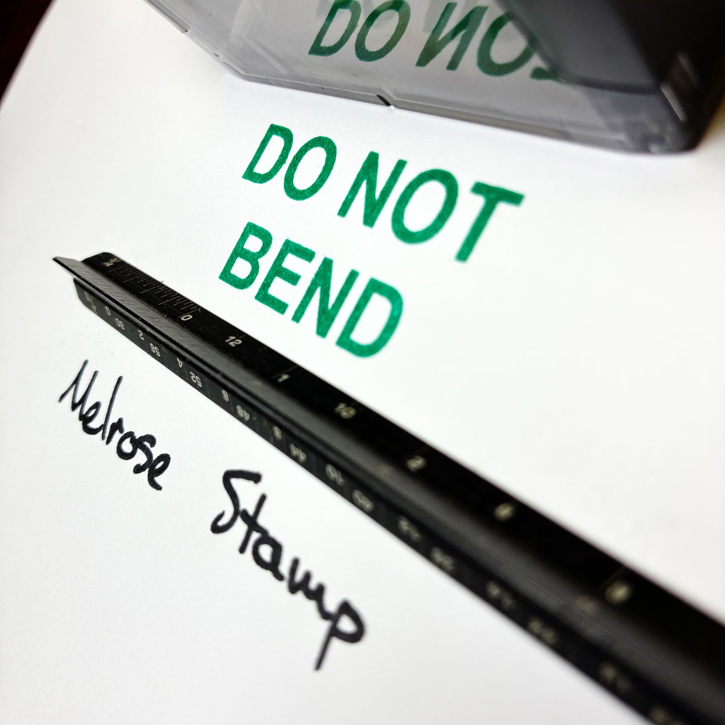 Do Not Bend Rubber Stamp Self Inking Green Ink Ideal 4913