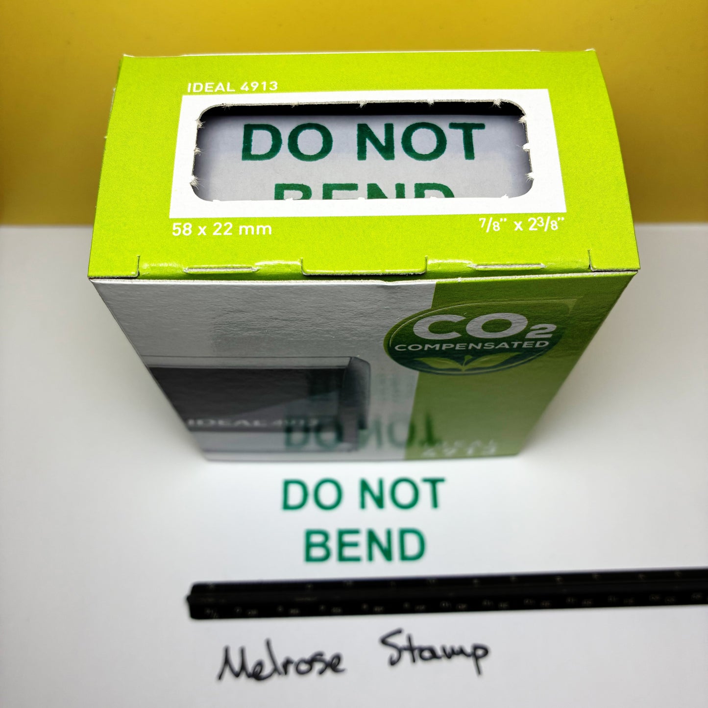 Do Not Bend Rubber Stamp Self Inking Green Ink Ideal 4913