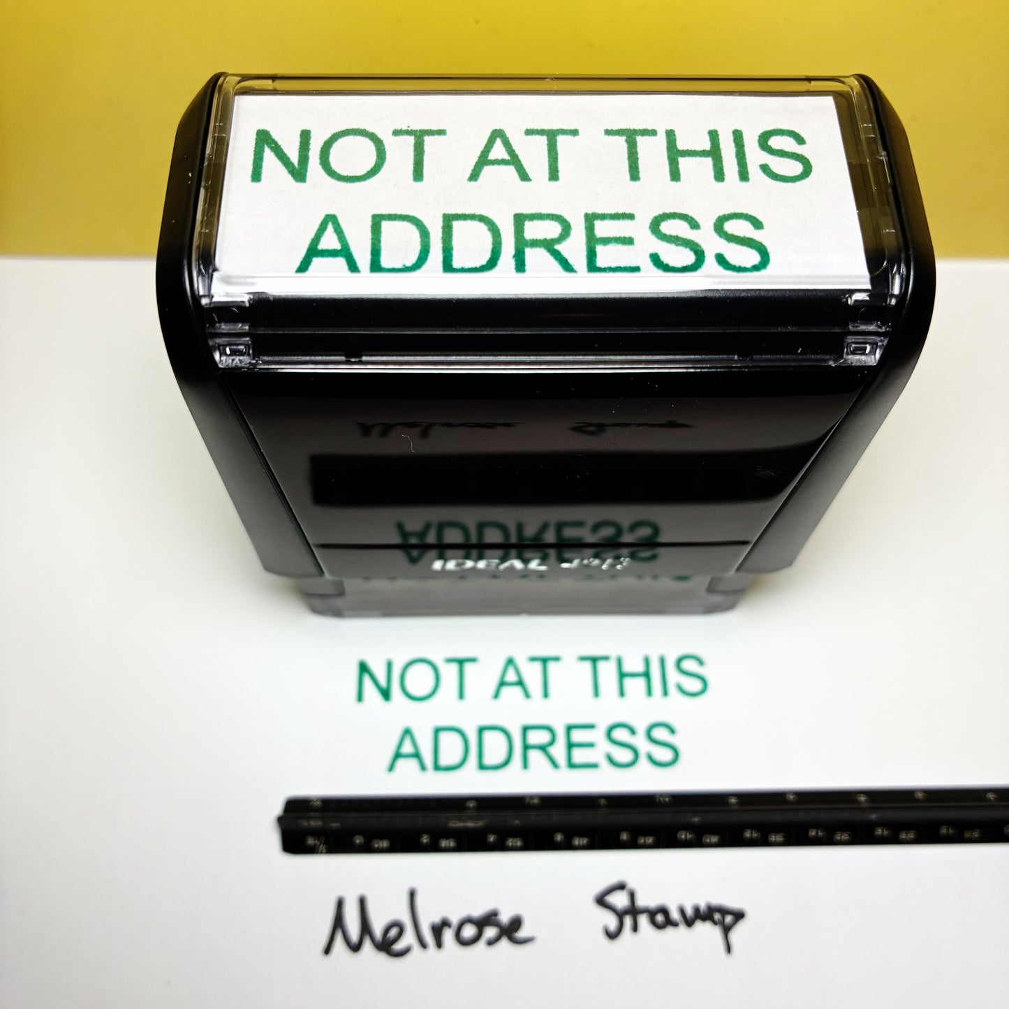 Not At This Address Rubber Stamp Green Ink Self Inking Ideal 4913