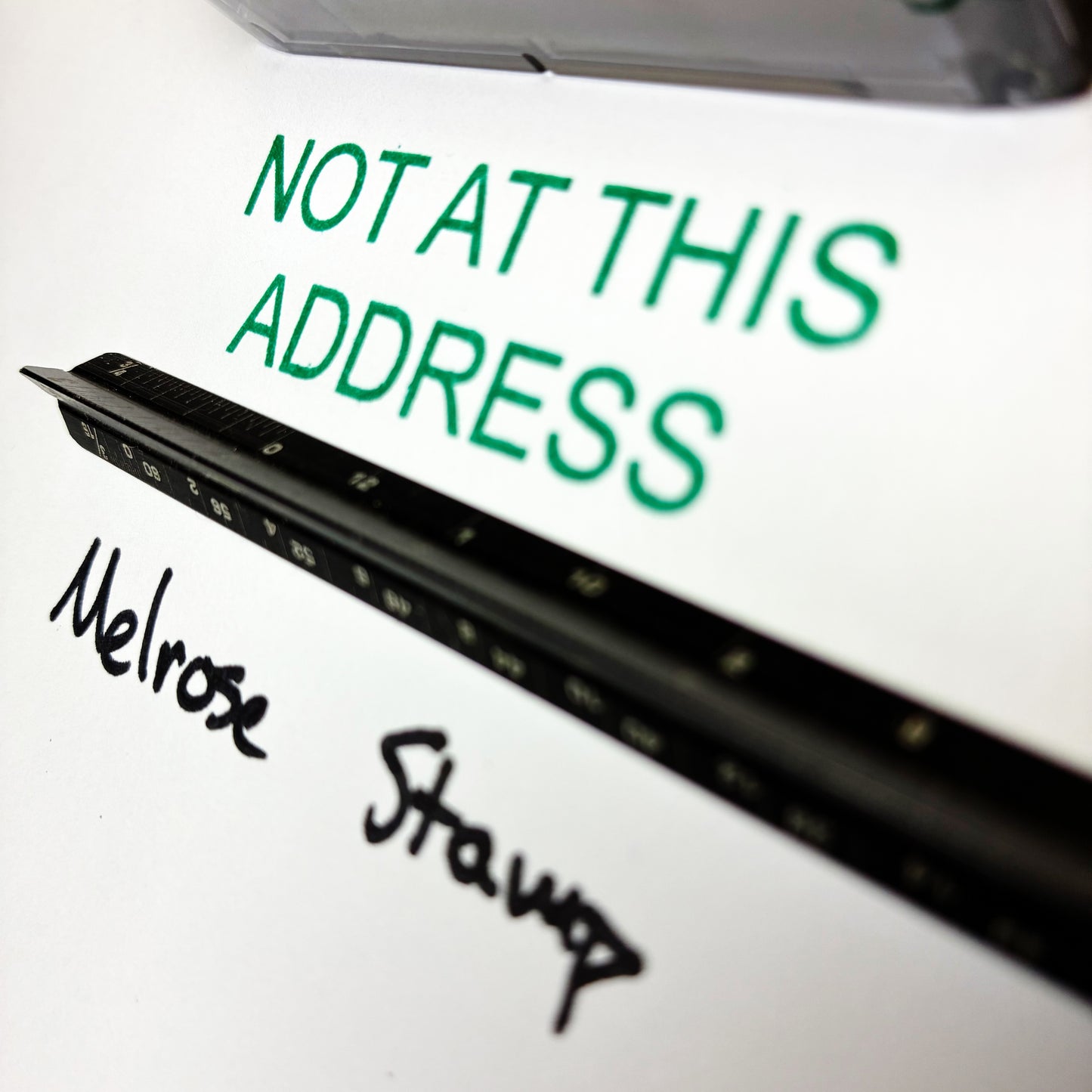 Not At This Address Rubber Stamp Green Ink Self Inking Ideal 4913