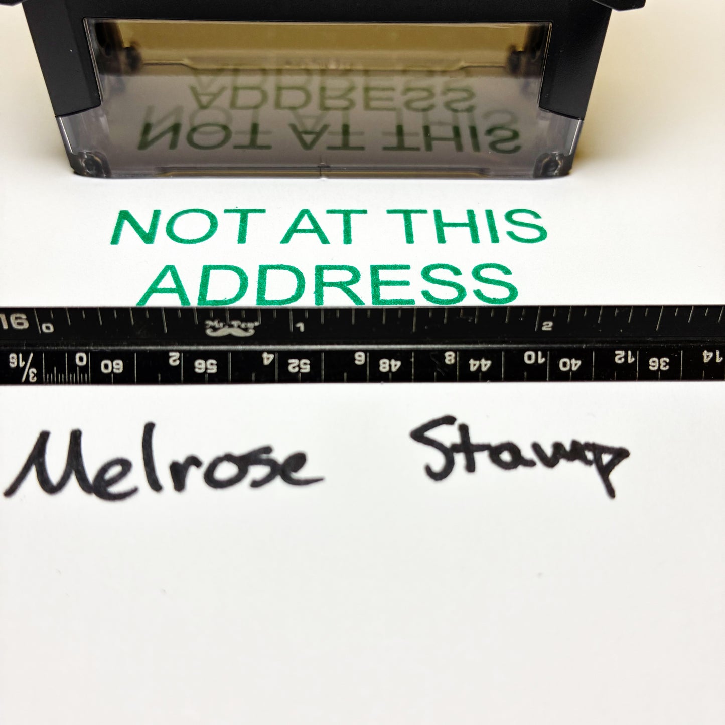 Not At This Address Rubber Stamp Green Ink Self Inking Ideal 4913