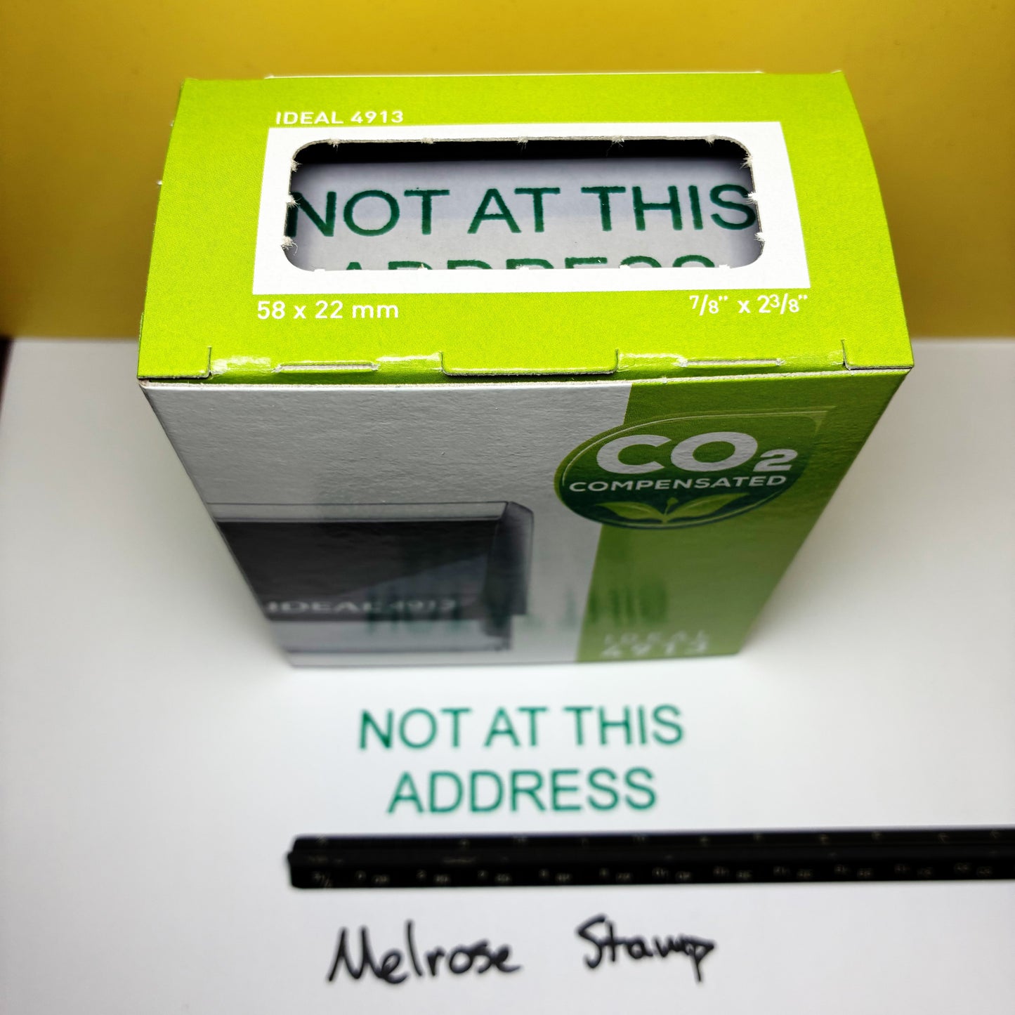 Not At This Address Rubber Stamp Green Ink Self Inking Ideal 4913