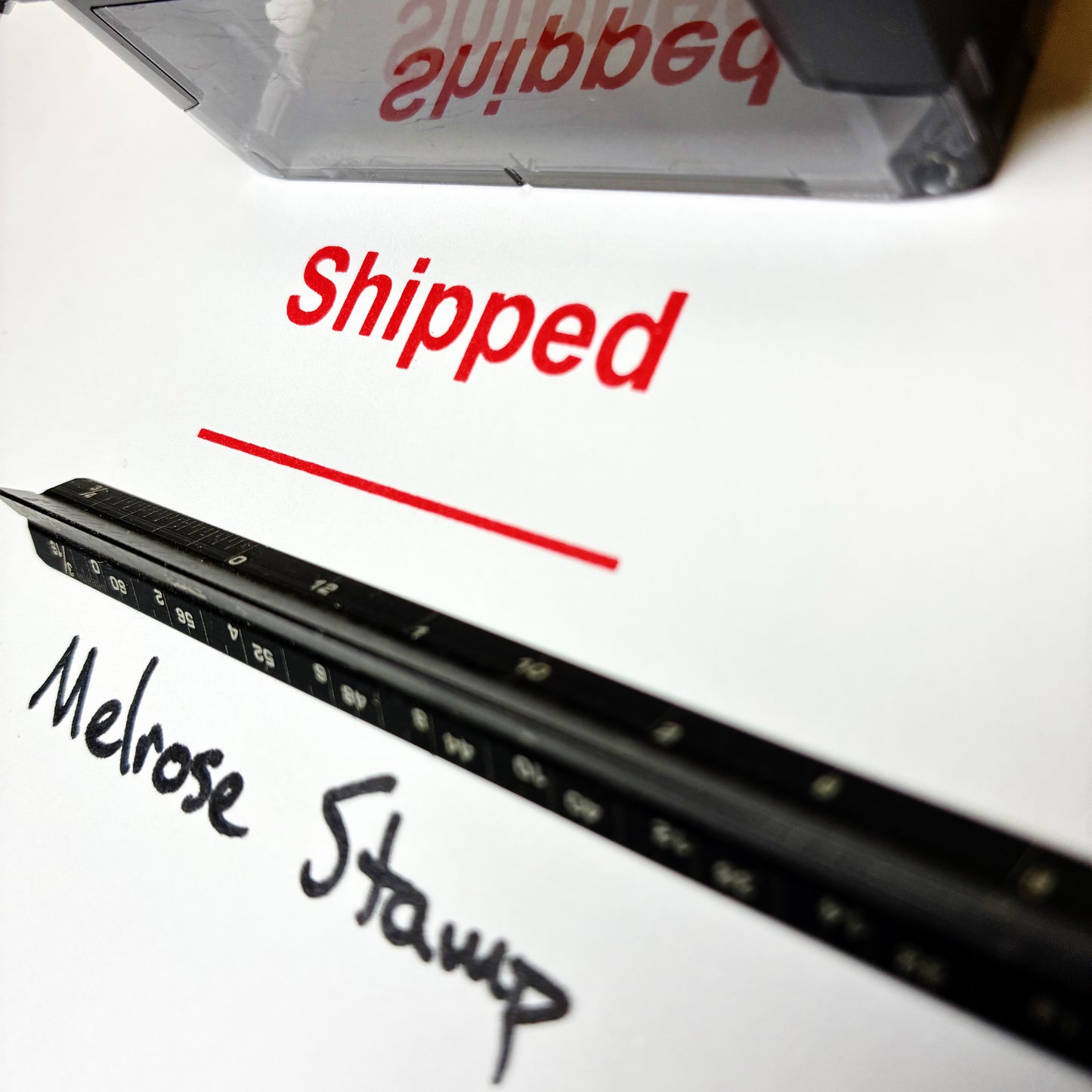 Shipped With Line Rubber Stamp Red Ink Ideal 4913