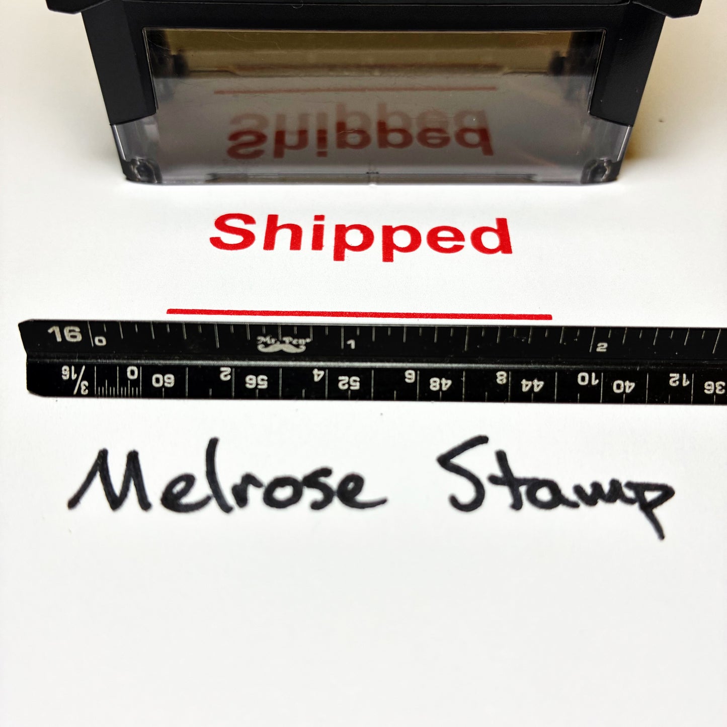 Shipped With Line Rubber Stamp Red Ink Ideal 4913