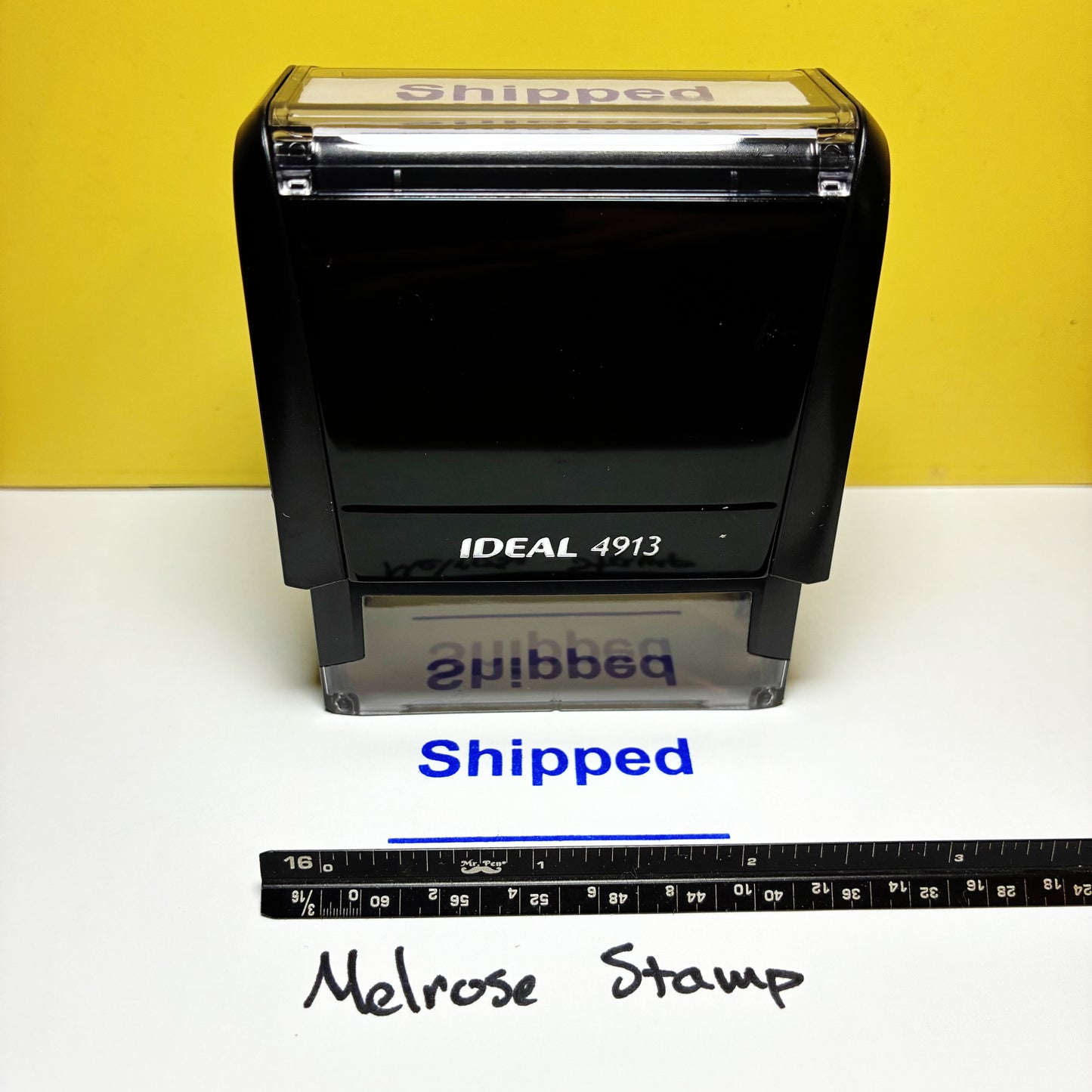 Shipped With Line Rubber Stamp Blue Ink Self Inking Ideal 4913