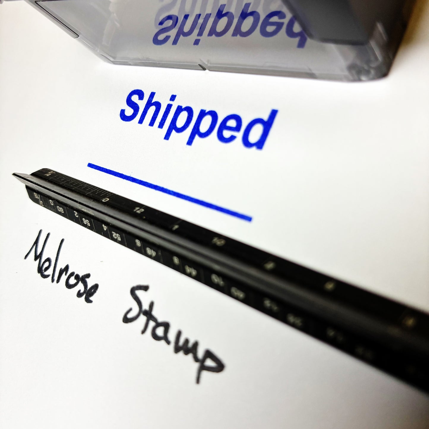 Shipped With Line Rubber Stamp Blue Ink Self Inking Ideal 4913
