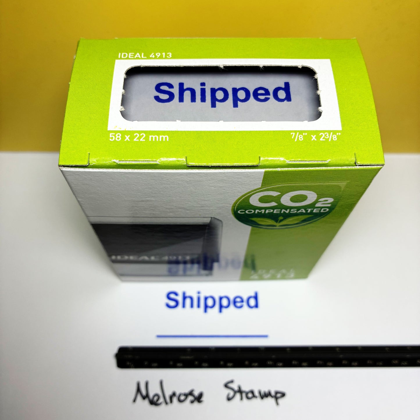 Shipped With Line Rubber Stamp Blue Ink Self Inking Ideal 4913