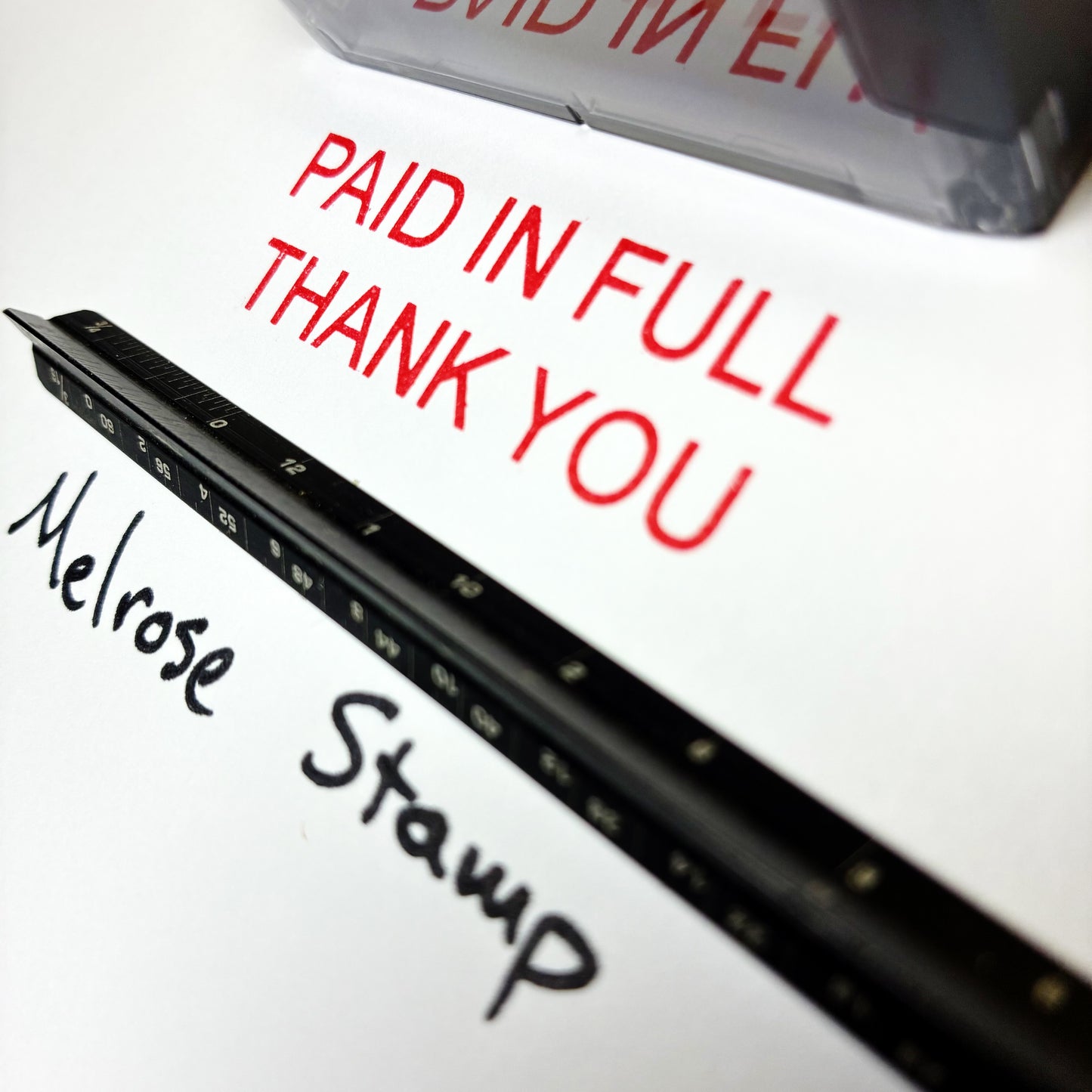 Paid In Full Thank You Rubber Stamp Red Ink Self Inking Ideal 4913