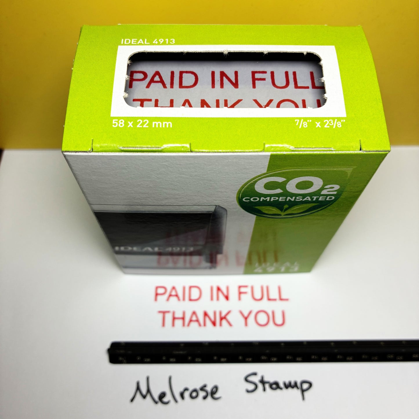 Paid In Full Thank You Rubber Stamp Red Ink Self Inking Ideal 4913