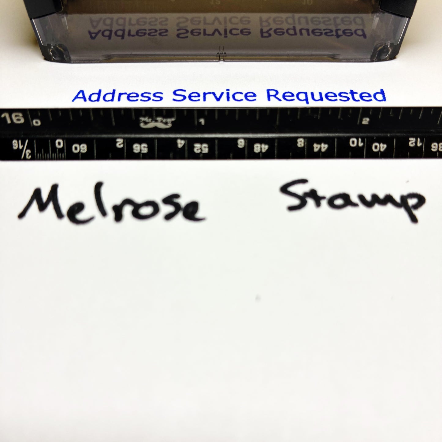 Address Service Requested Self Inking Rubber Stamp Blue Ink Ideal 4913