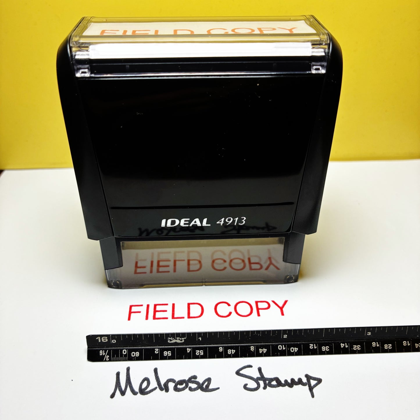 Field Copy Rubber Stamp Red Ink Ideal 4913