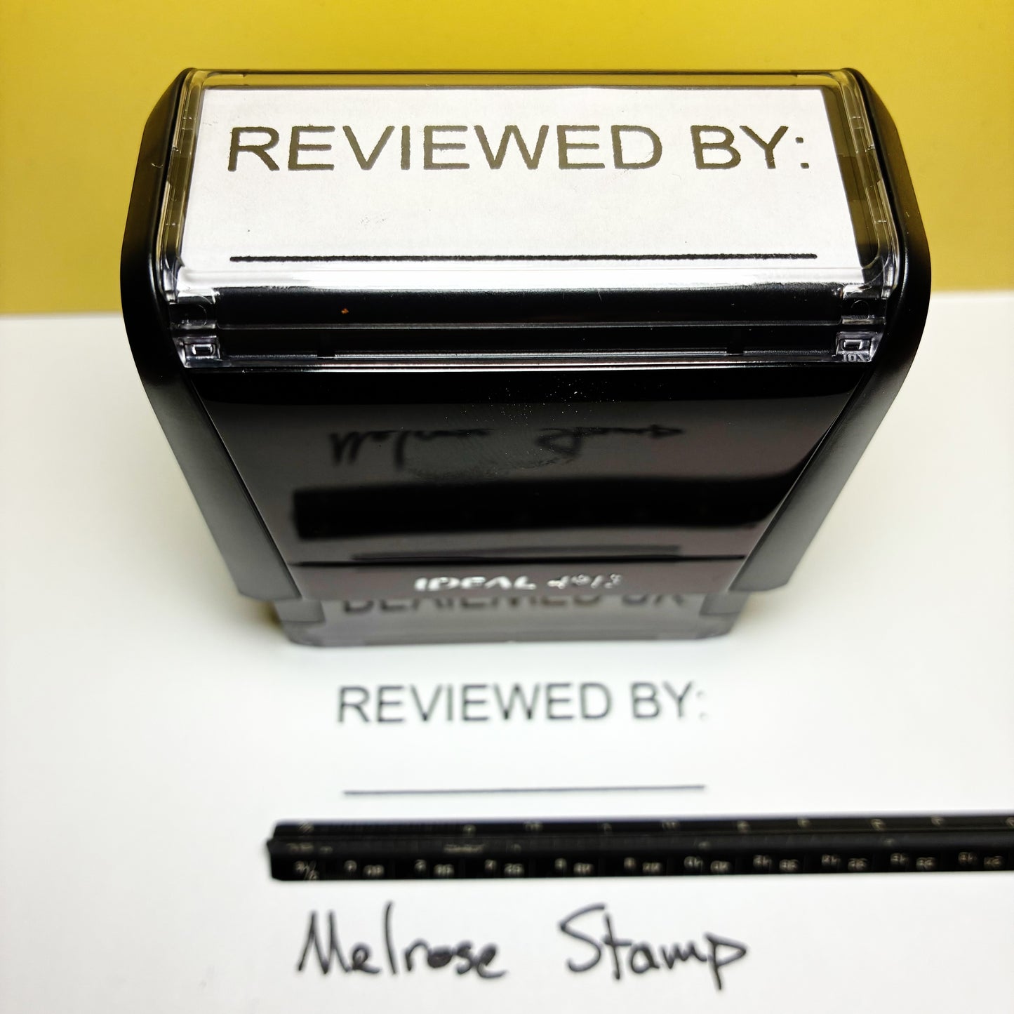 Reviewed By With Line Rubber Stamp Black Ink Self Inking Ideal 4913