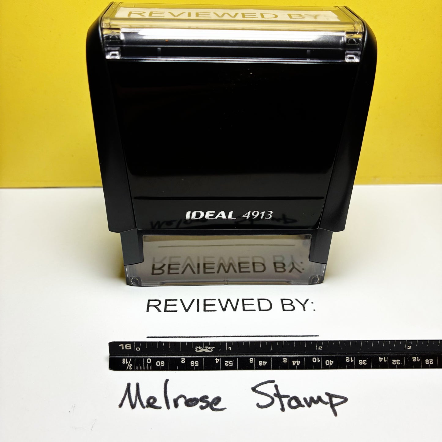 Reviewed By With Line Rubber Stamp Black Ink Self Inking Ideal 4913