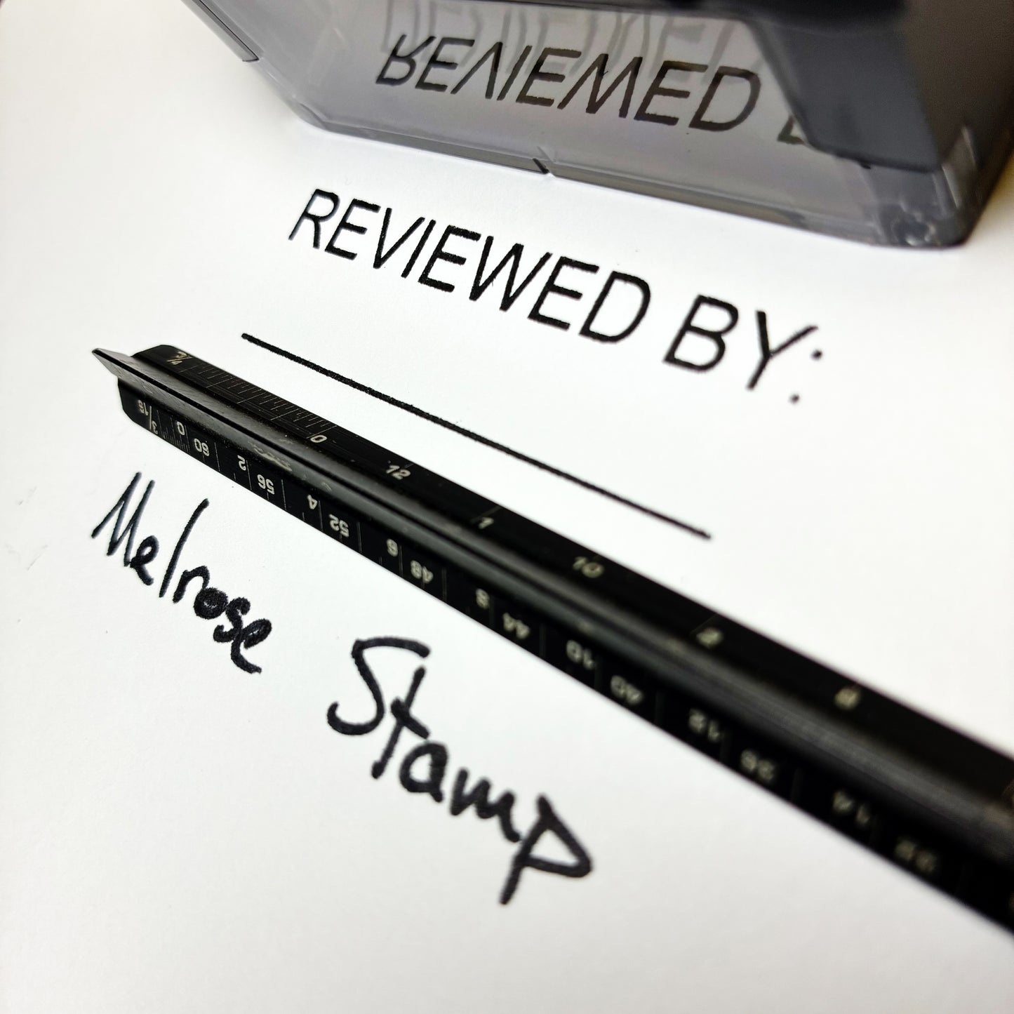 Reviewed By With Line Rubber Stamp Black Ink Self Inking Ideal 4913