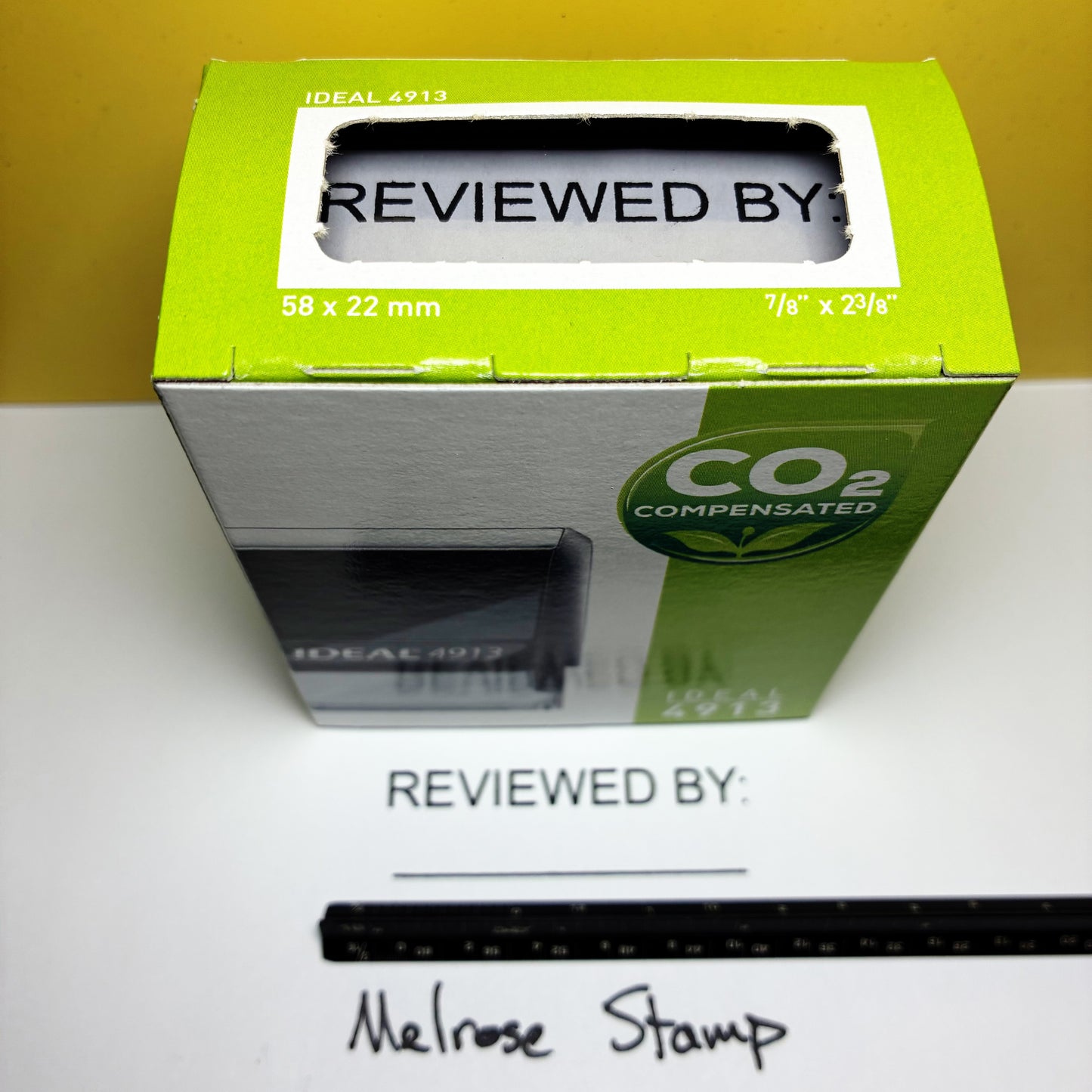 Reviewed By With Line Rubber Stamp Black Ink Self Inking Ideal 4913