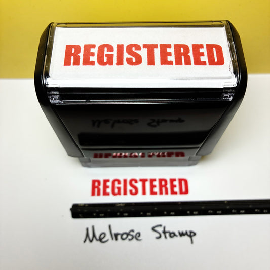 Registered Rubber Stamp Red Ink Self Inking Ideal 4913
