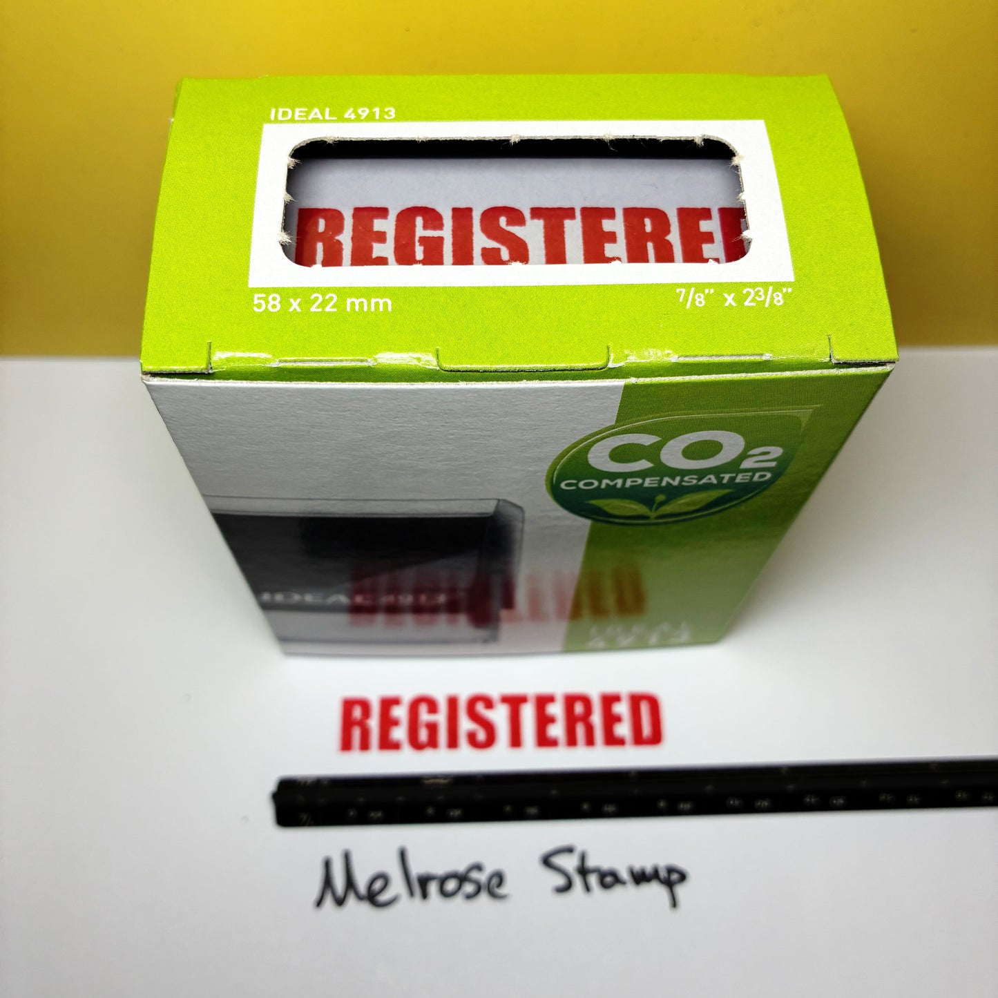 Registered Rubber Stamp Red Ink Self Inking Ideal 4913