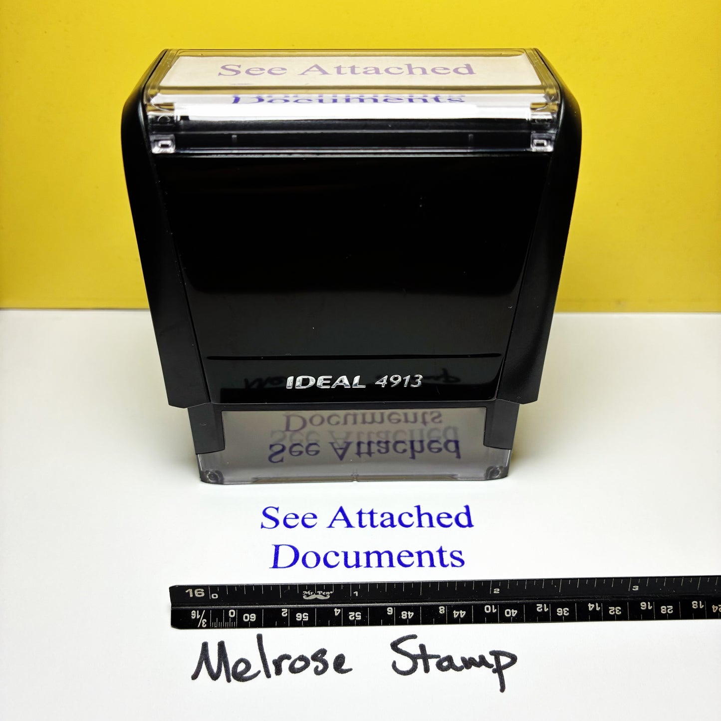 See Attached Documents Rubber Stamp Purple Ink Ideal 4913