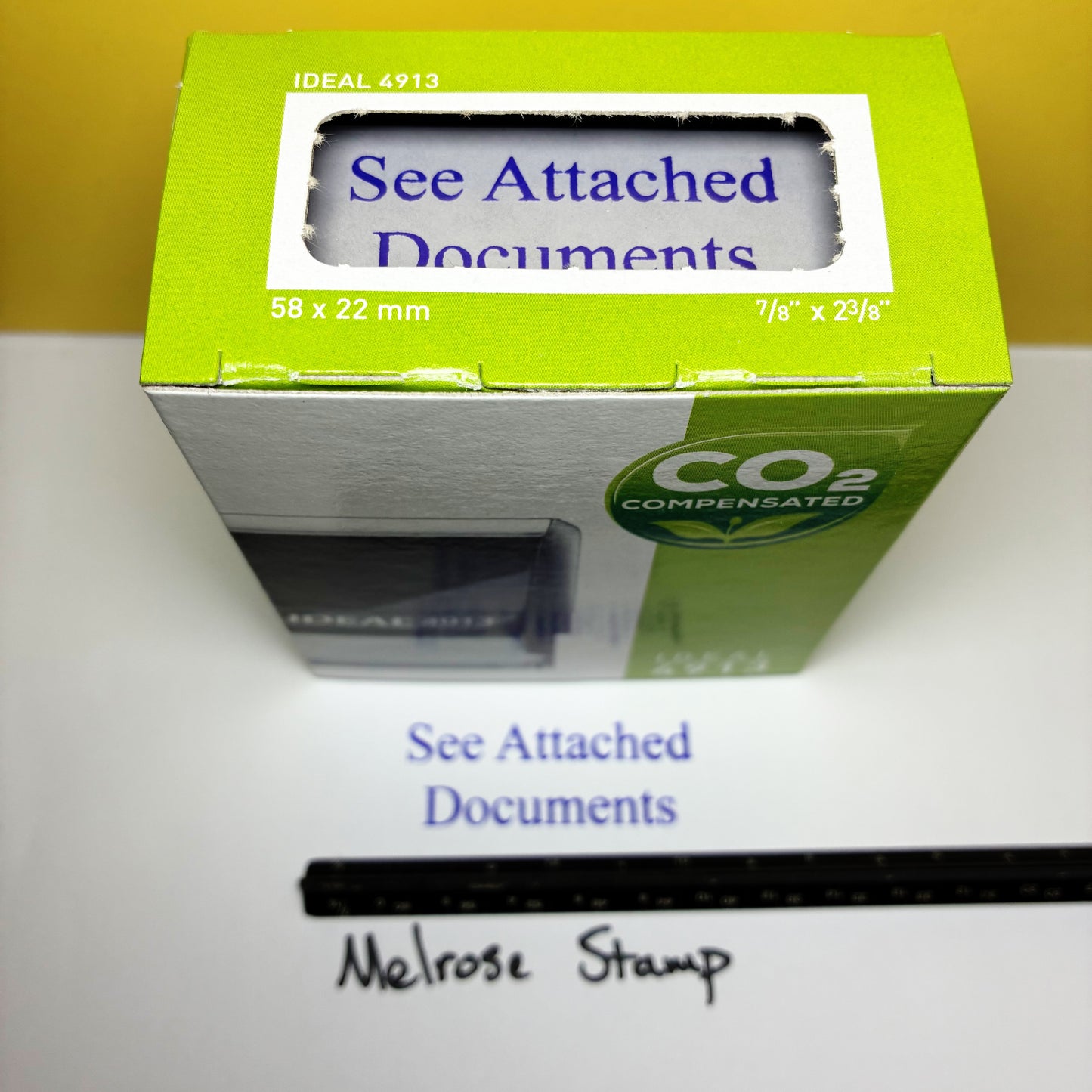 See Attached Documents Rubber Stamp Purple Ink Ideal 4913