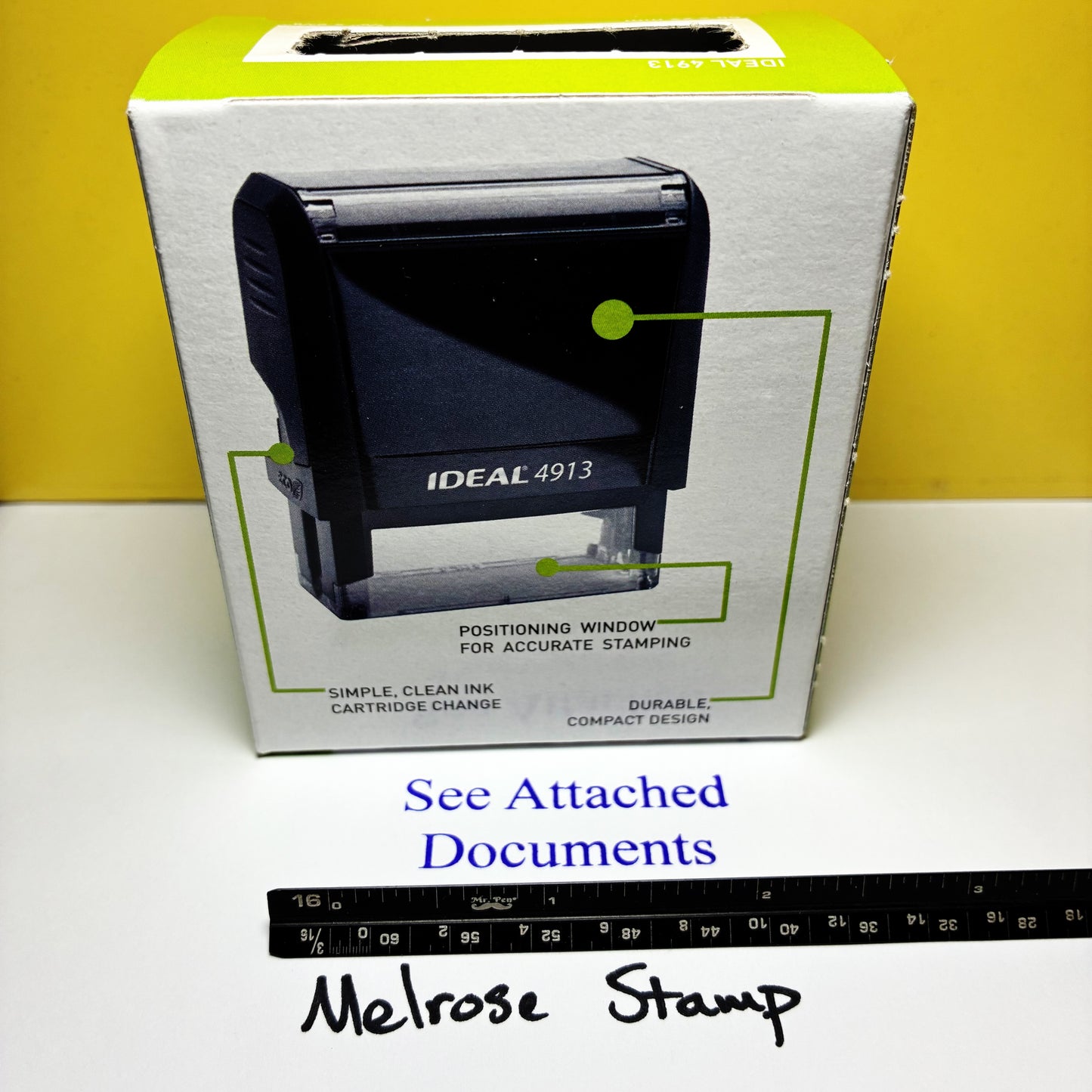 See Attached Documents Rubber Stamp Purple Ink Ideal 4913
