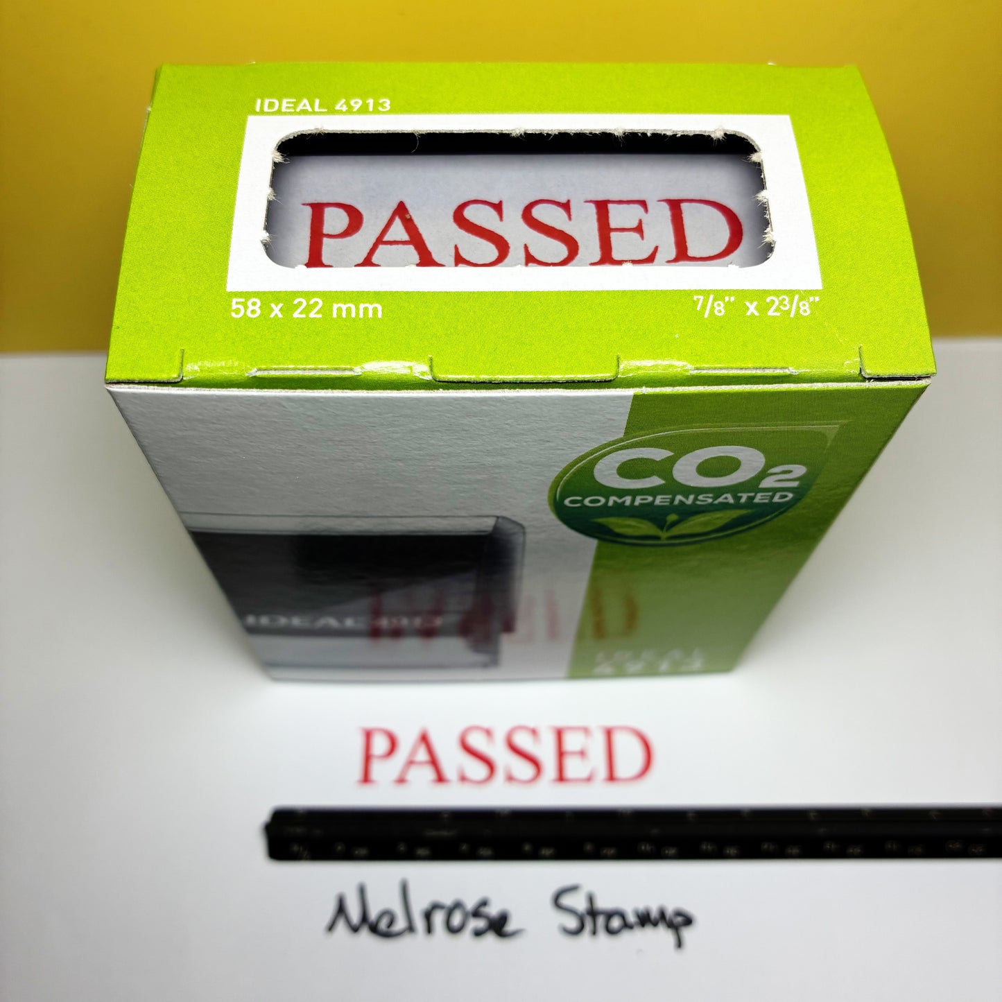 Passed Rubber Stamp Red Ink Self Inking Ideal 4913