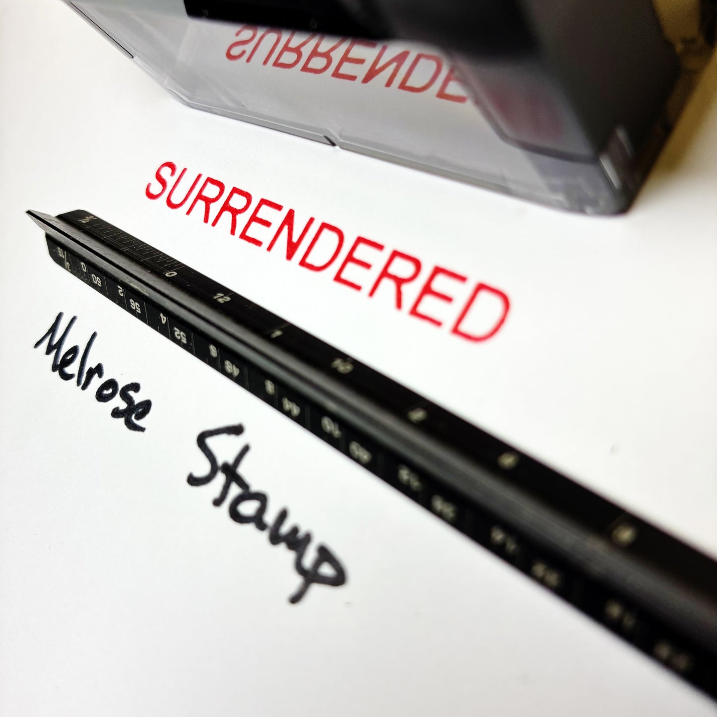 Surrendered Rubber Stamp Red Ink Self Inking Ideal 4913