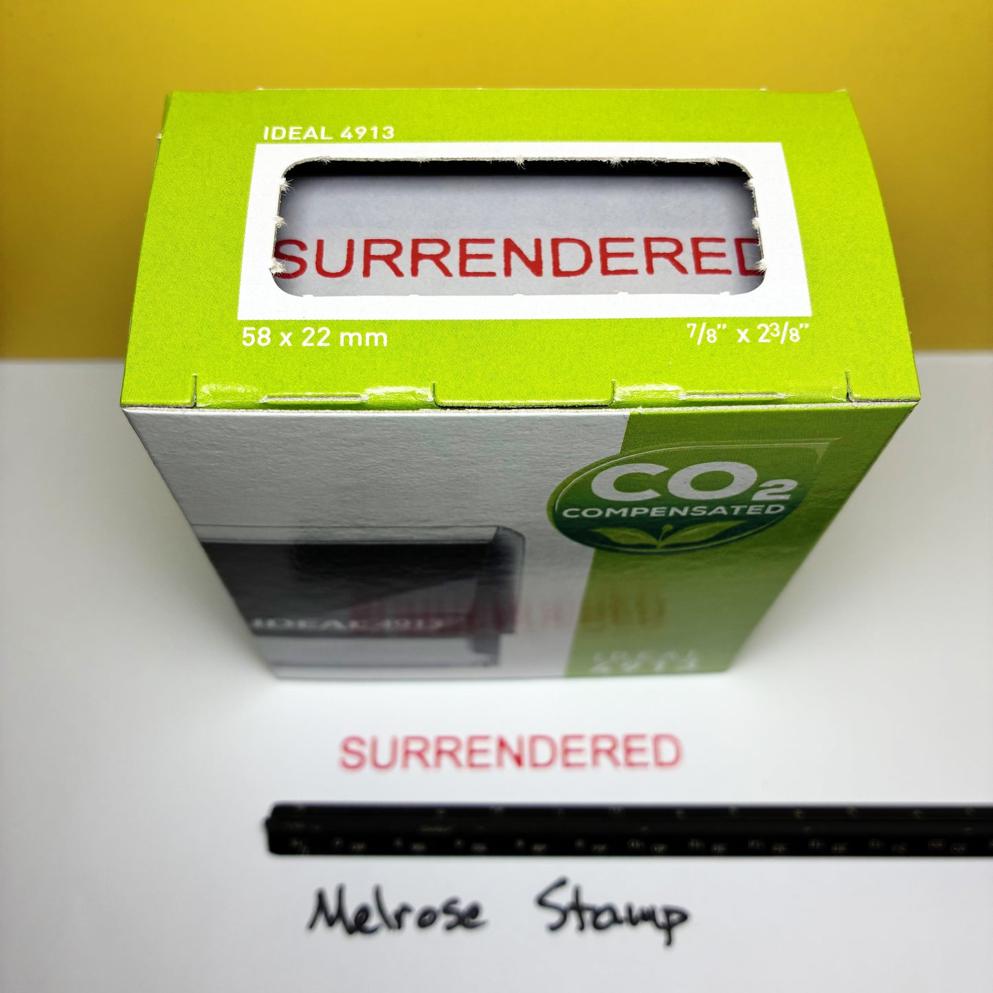 Surrendered Rubber Stamp Red Ink Self Inking Ideal 4913