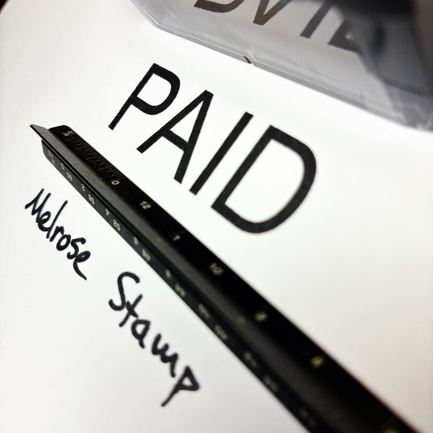 Paid Rubber Stamp Black Ink Self Inking Ideal 4913