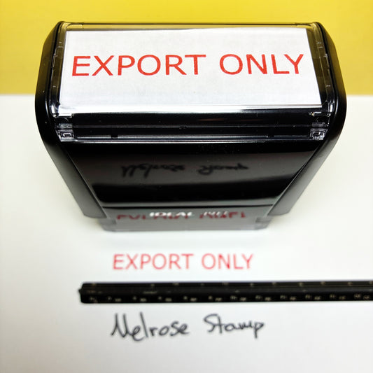 Rubber stamp with 'EXPORT ONLY' text on a white background