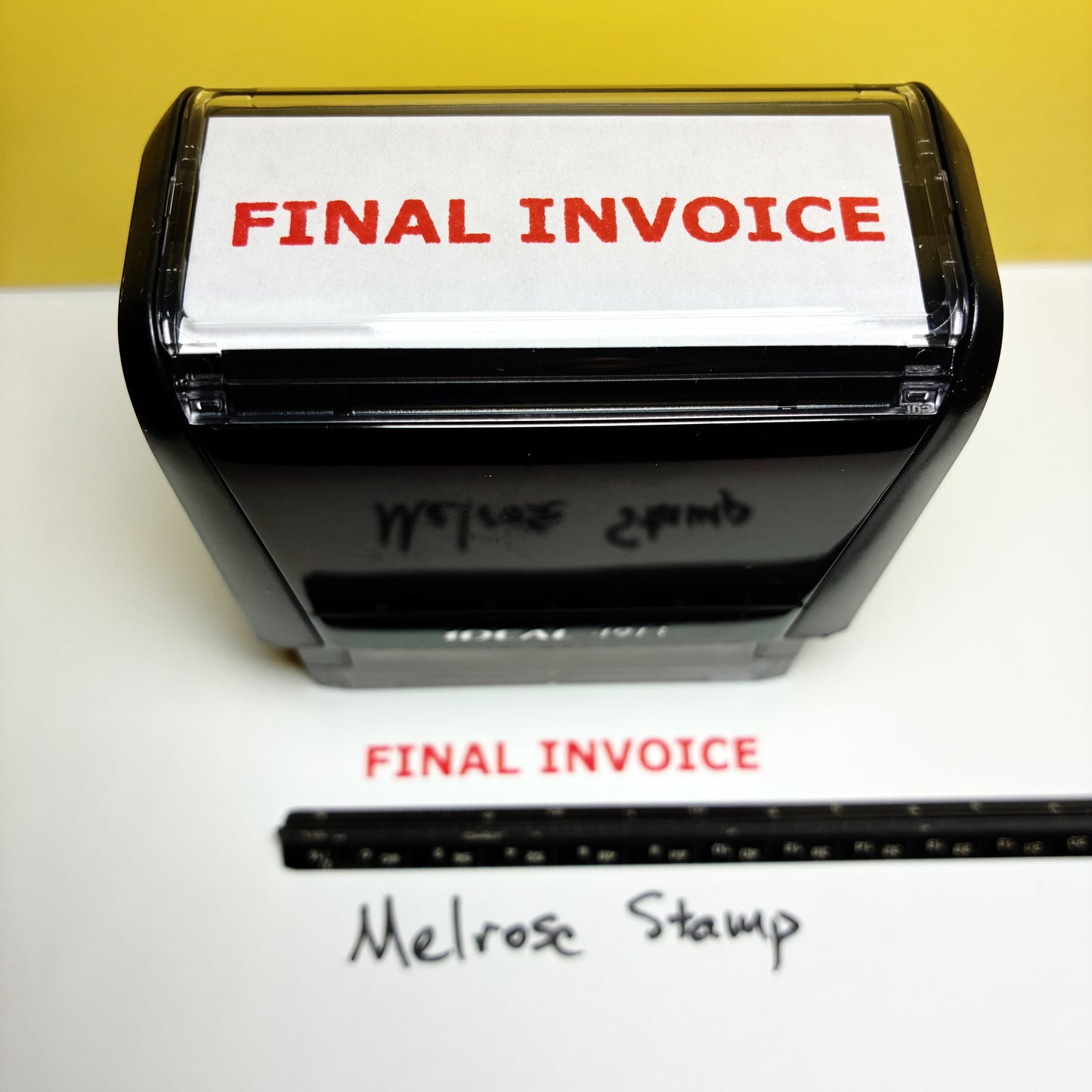 Final Invoice Rubber Stamp Red Ink Self Inking Ideal 4913