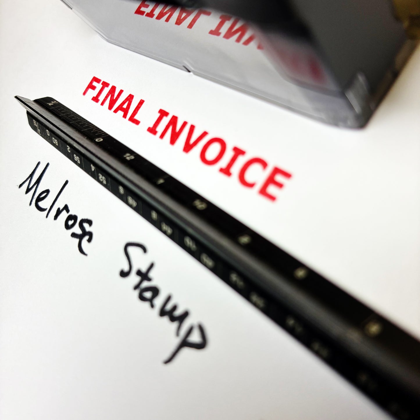 Final Invoice Rubber Stamp Red Ink Self Inking Ideal 4913