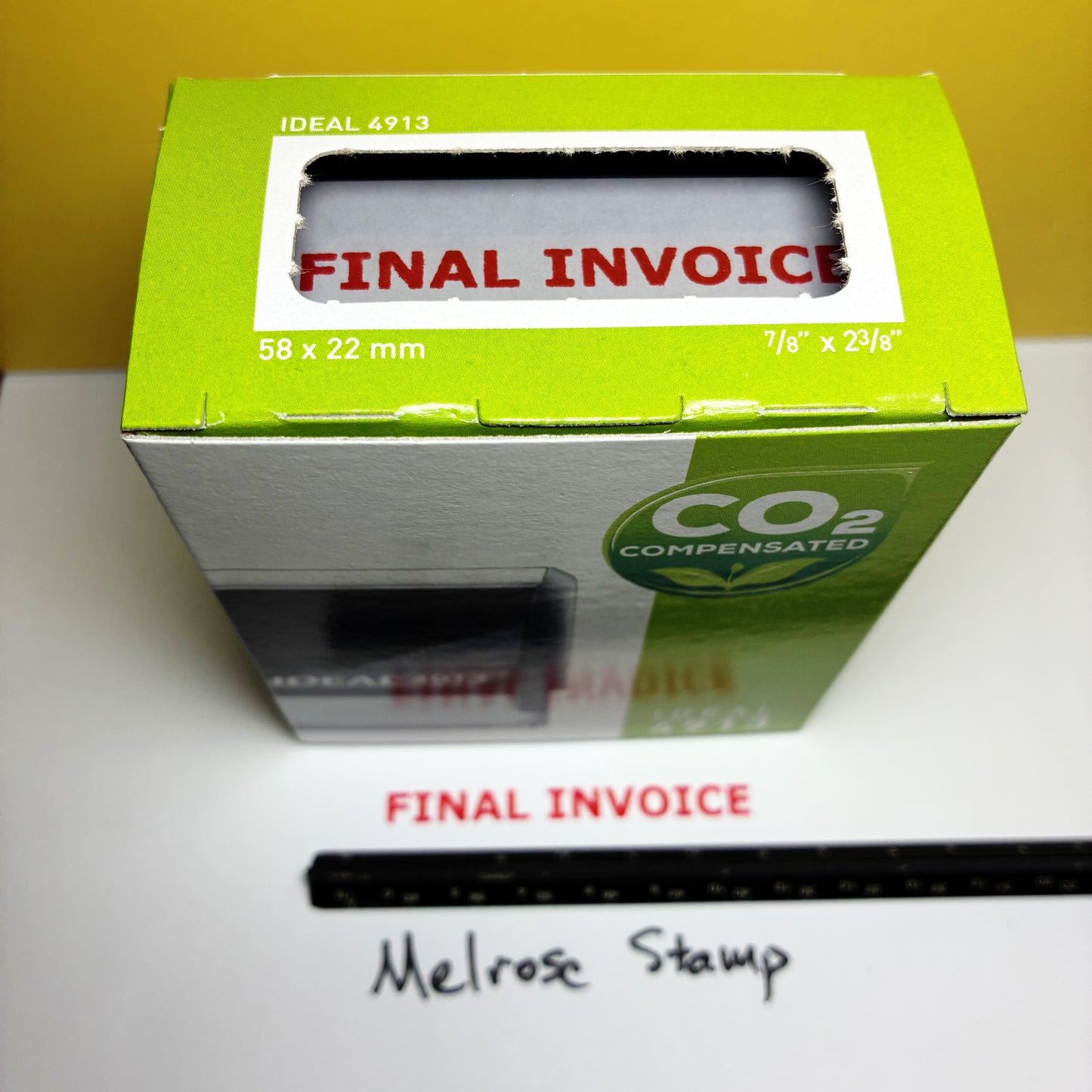 Final Invoice Rubber Stamp Red Ink Self Inking Ideal 4913