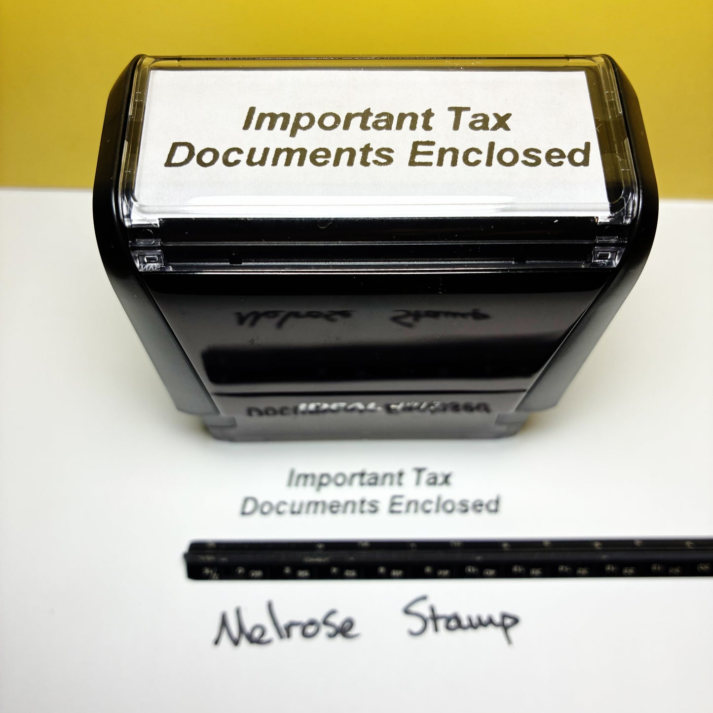 Important Tax Documents Enclosed Rubber Stamp Black Ink Self Inking Ideal 4913