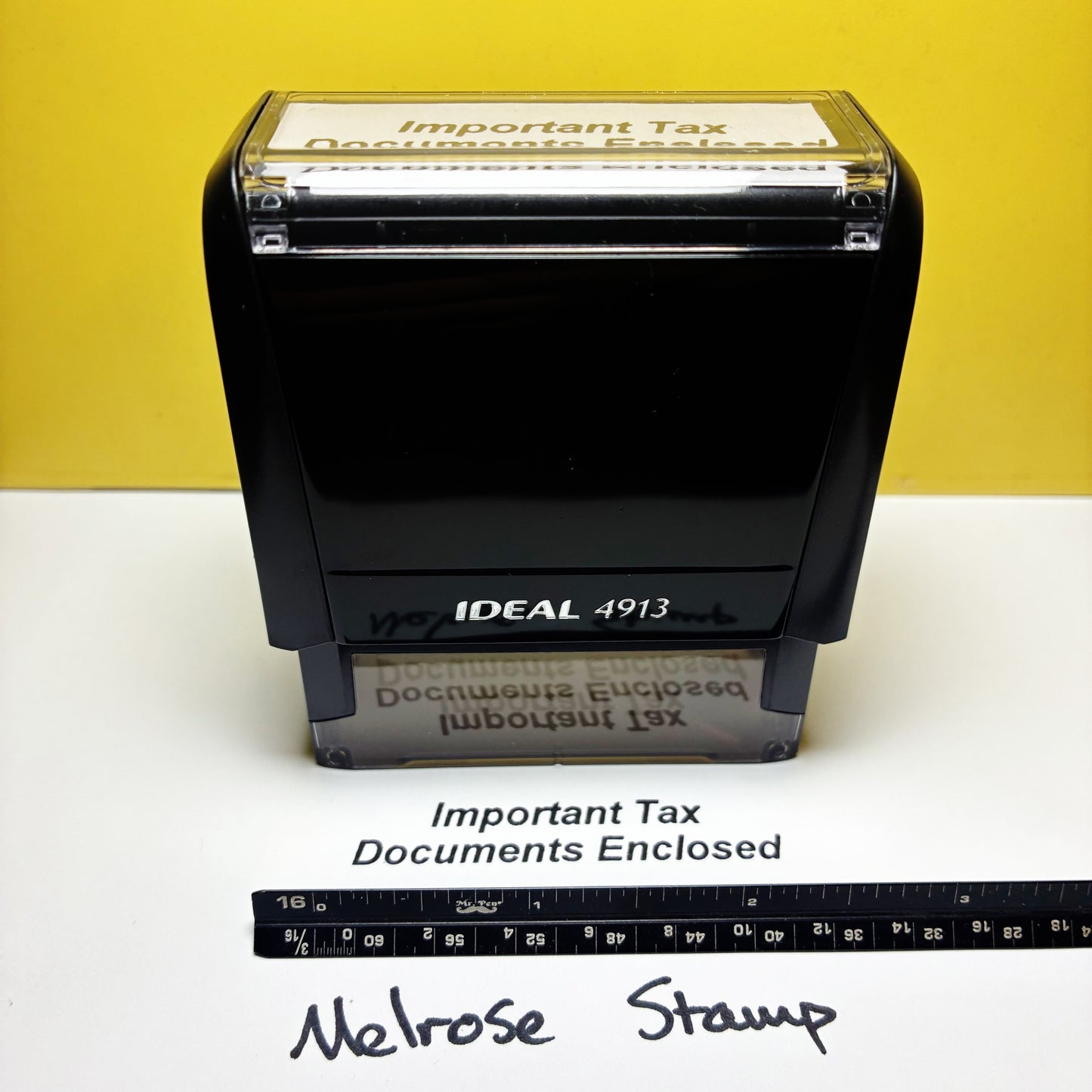 Important Tax Documents Enclosed Rubber Stamp Black Ink Self Inking Ideal 4913