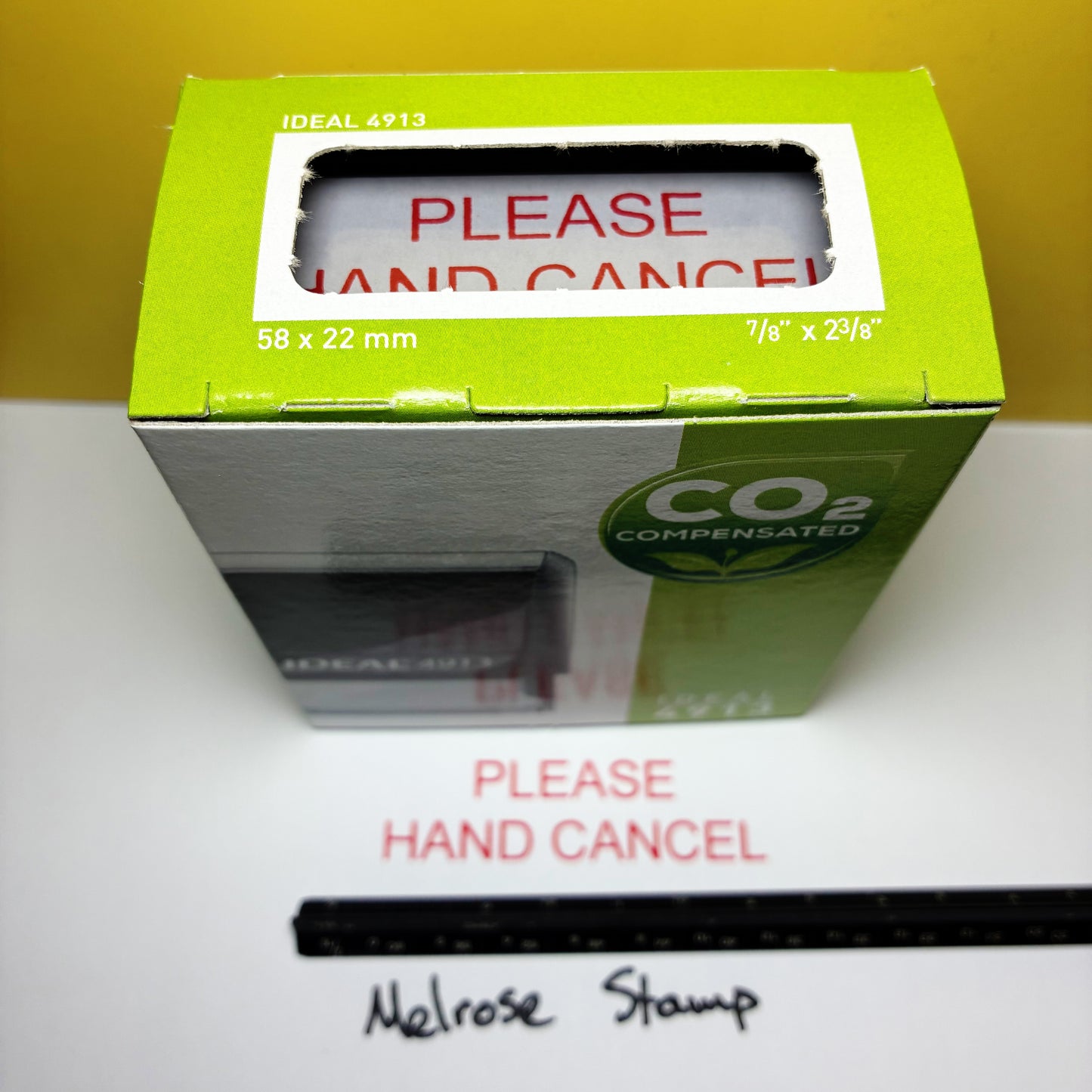 Please Hand Cancel Rubber Stamp Red Ink Self Inking Ideal 4913