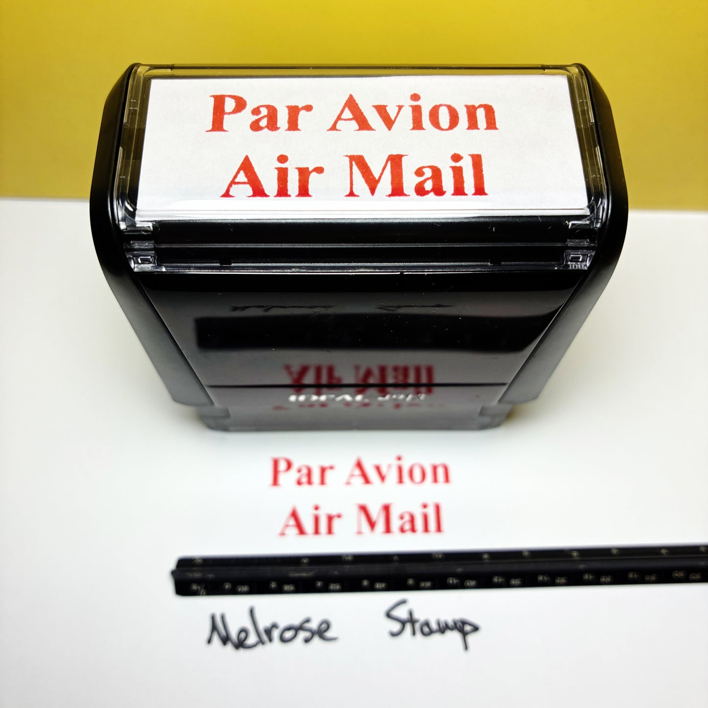 Par Avion Air Mail Rubber Stamp Red Ink Ideal 4913