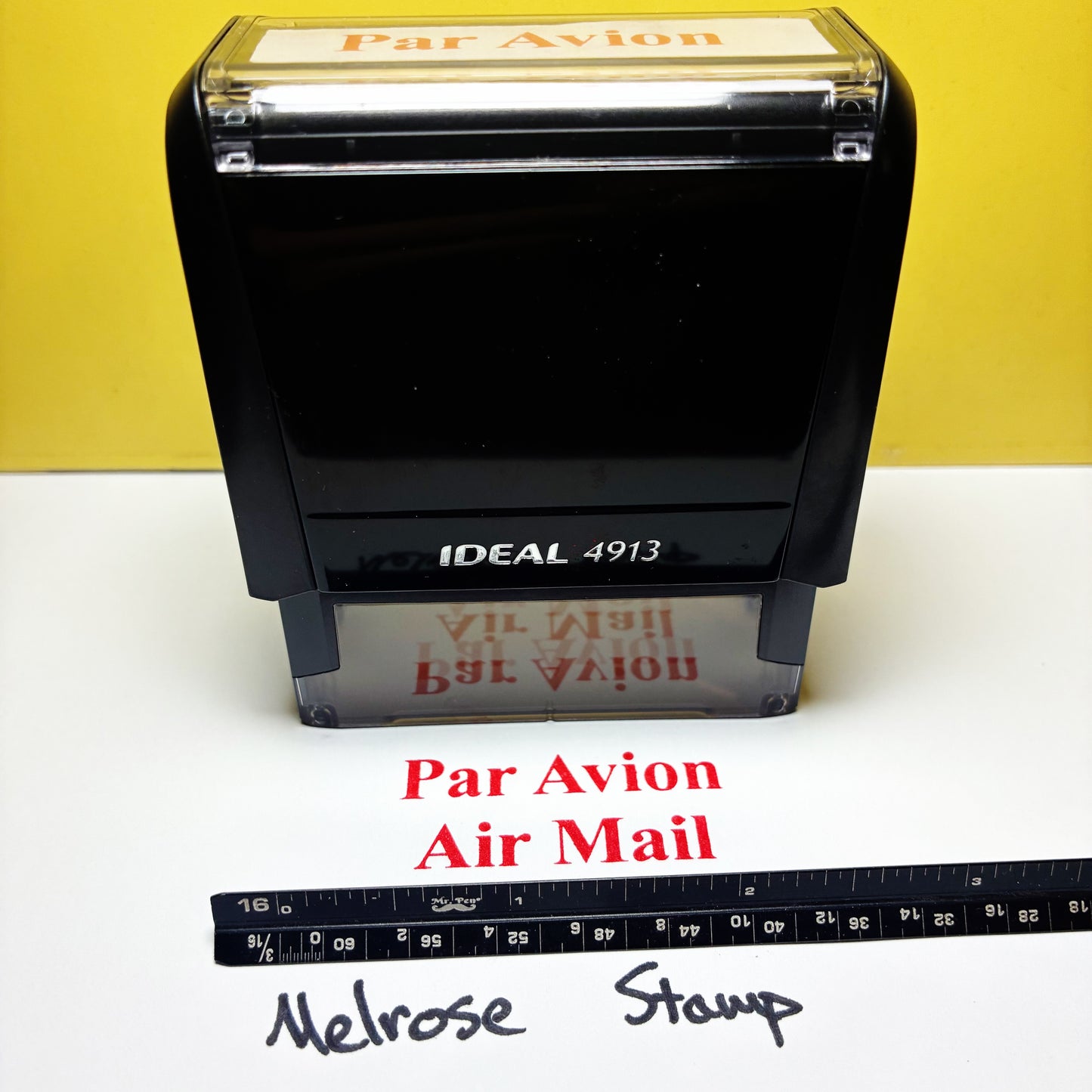 Par Avion Air Mail Rubber Stamp Red Ink Ideal 4913