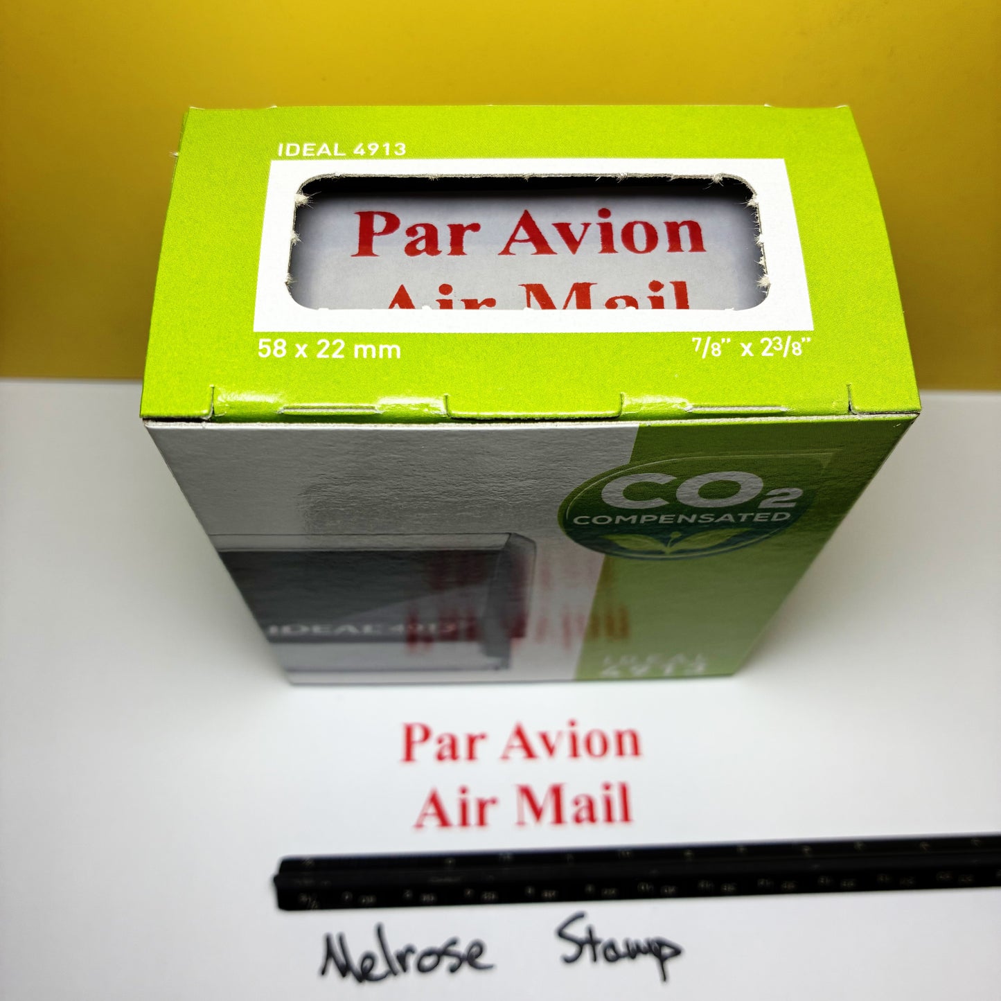 Par Avion Air Mail Rubber Stamp Red Ink Ideal 4913