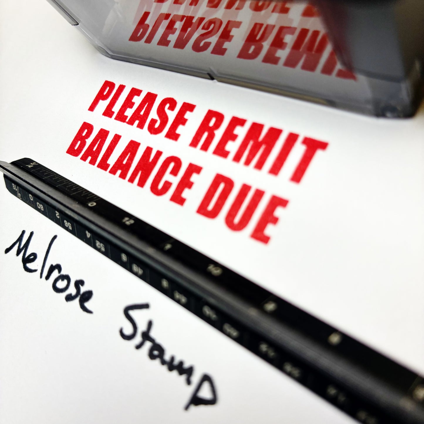 Please Remit Balance Due Rubber Stamp Red Ink Self Inking Ideal 4913